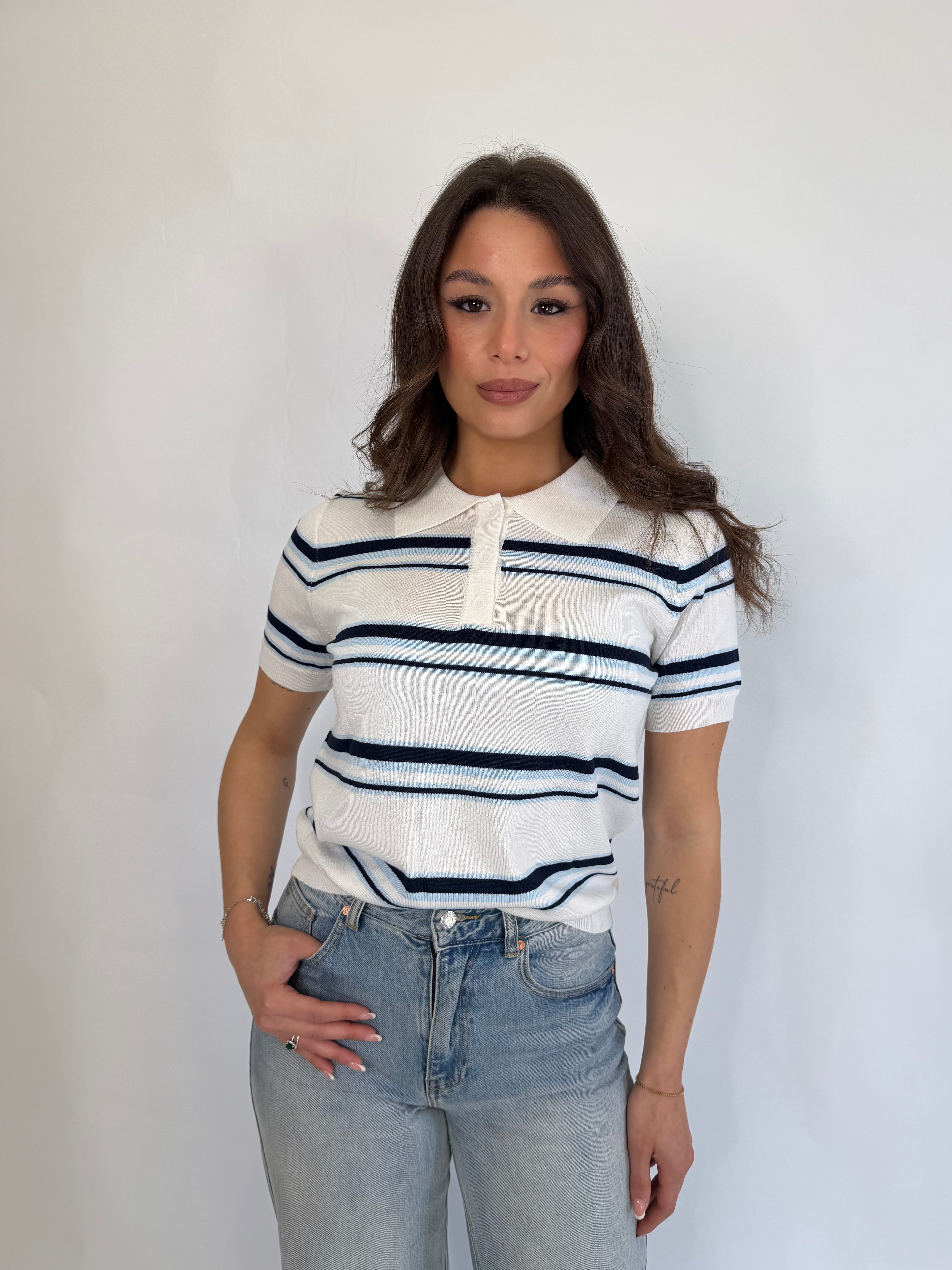 Maglia polo a righe