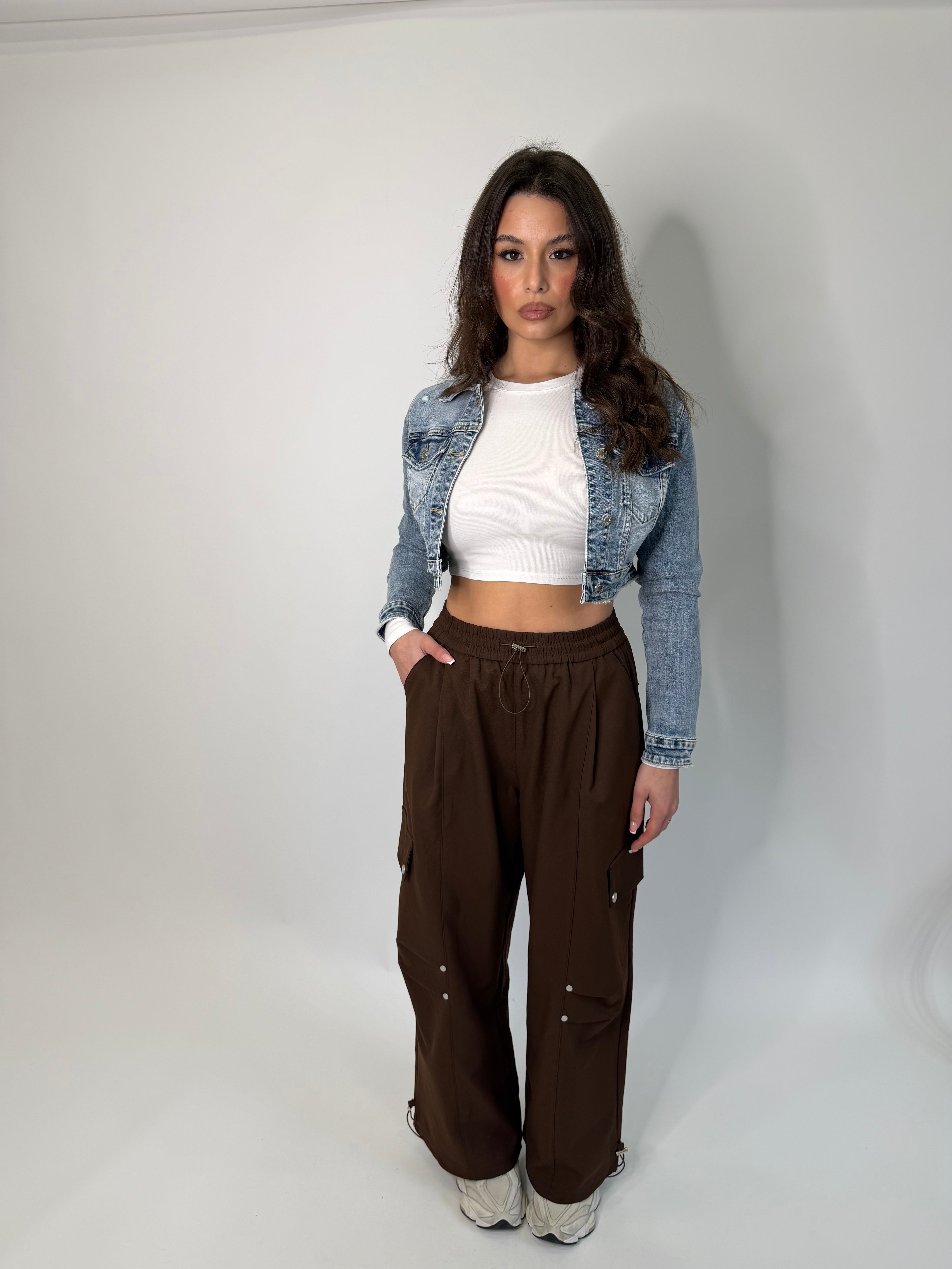 Pantalone cargo marrone