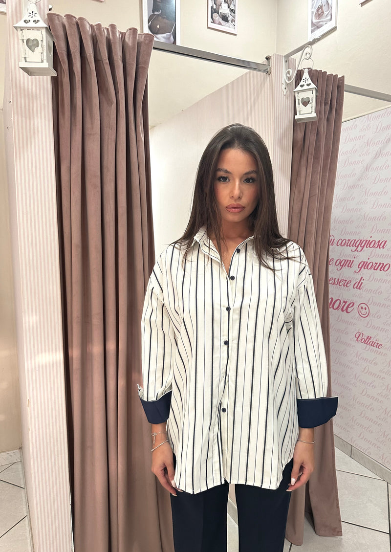 Camicia in cotone a righe