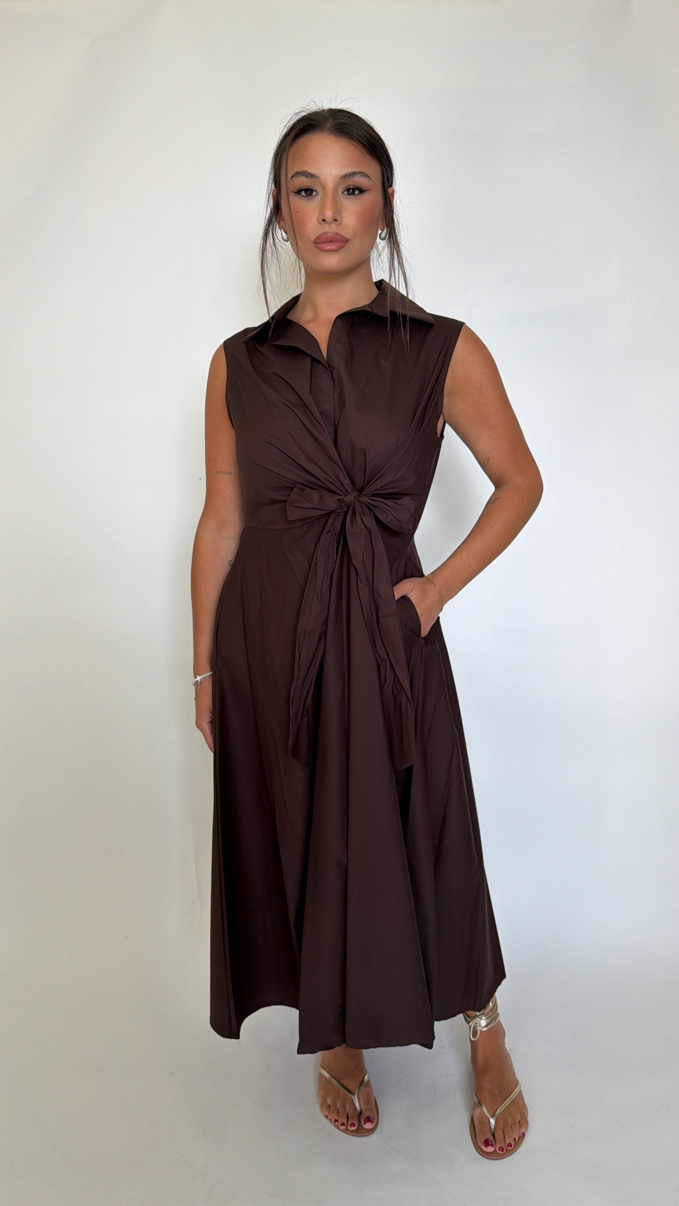 Vestito midi in cotone