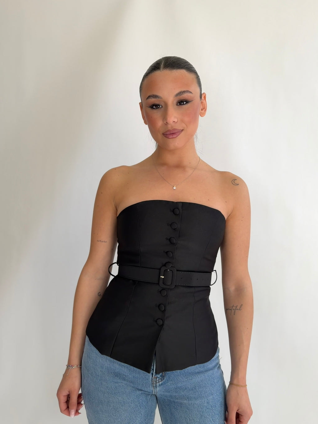 Top bustier  con bottoni