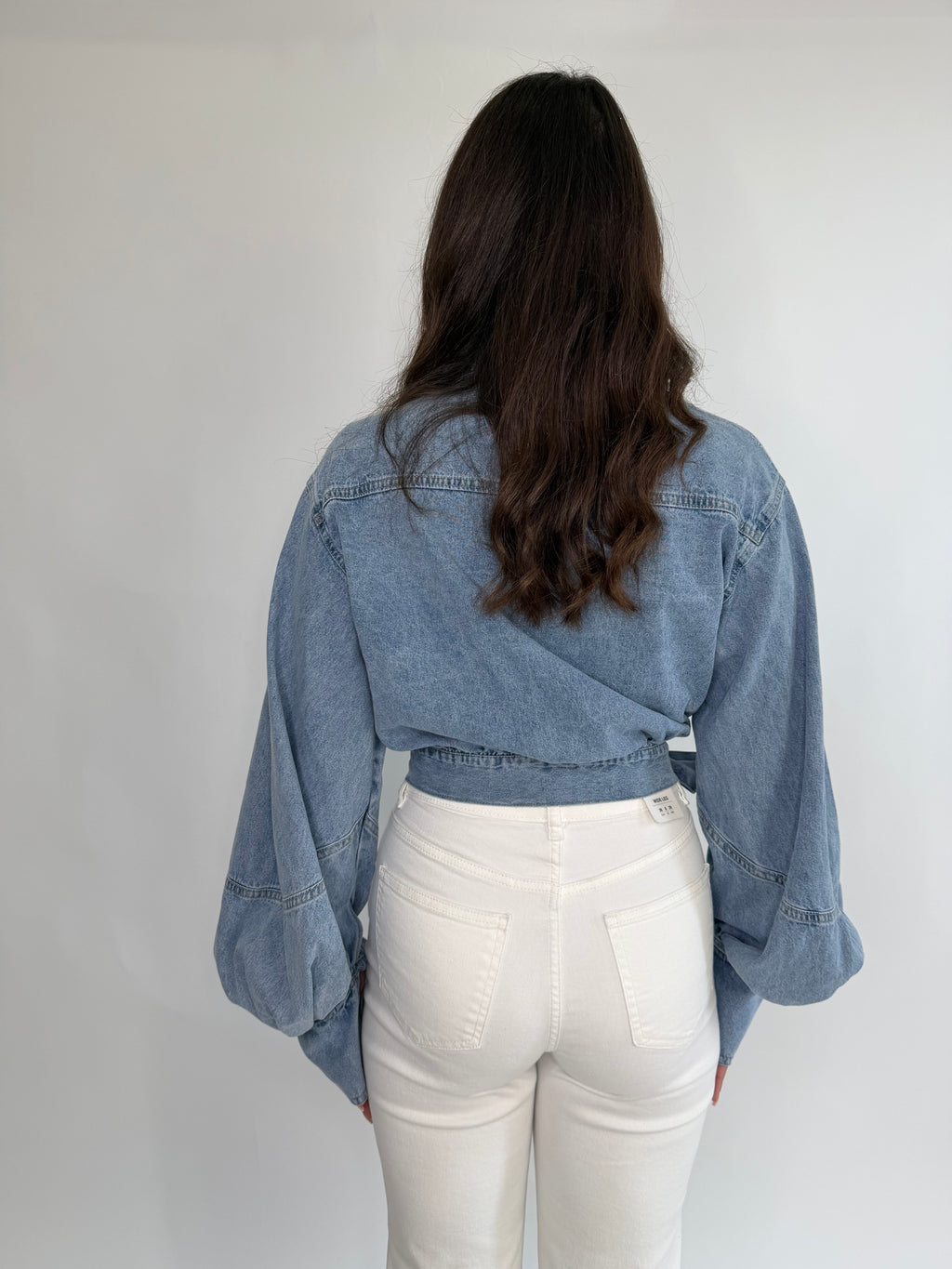 Camicia denim fiocco