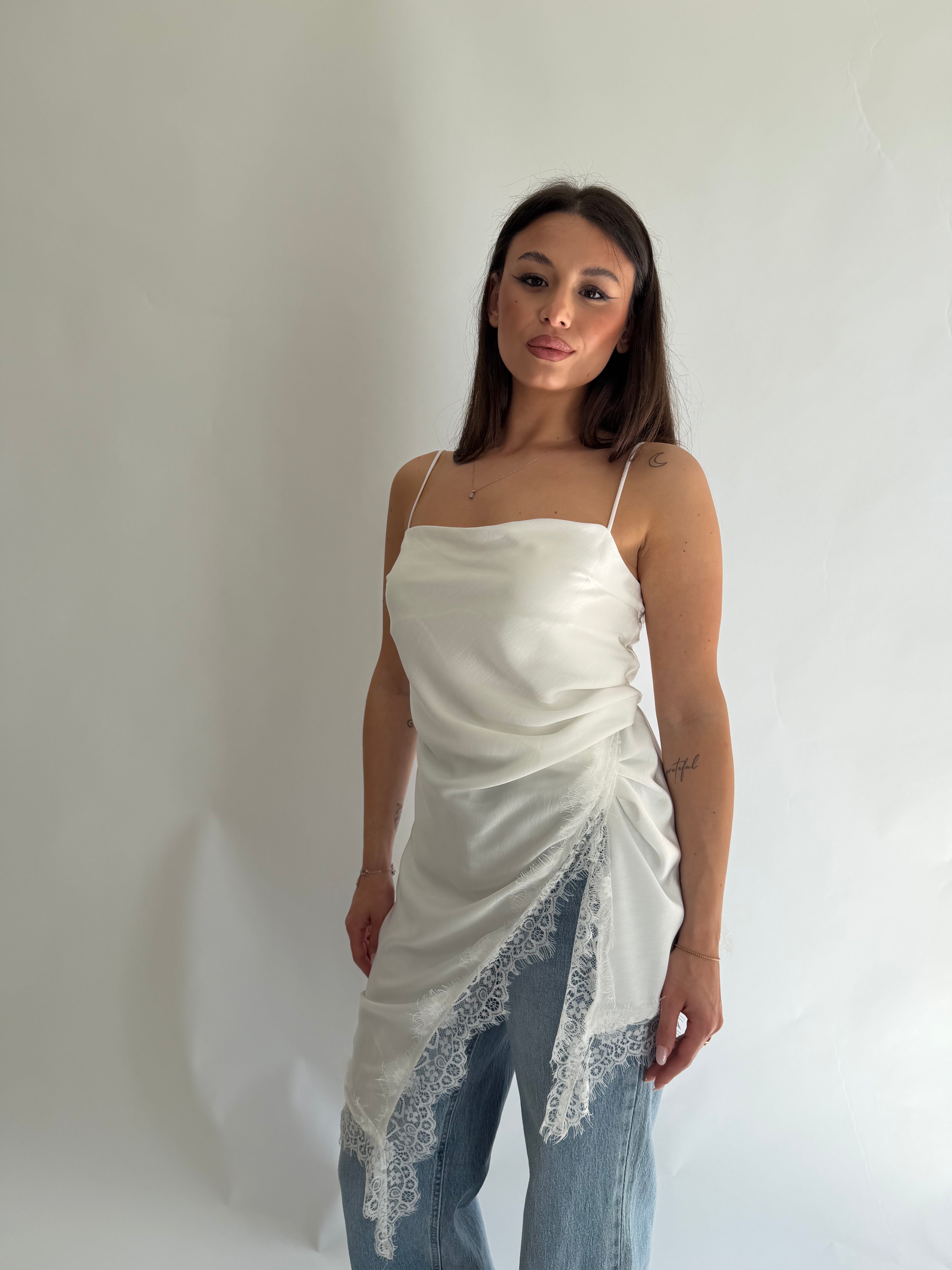 Top bianco lingerie Zay