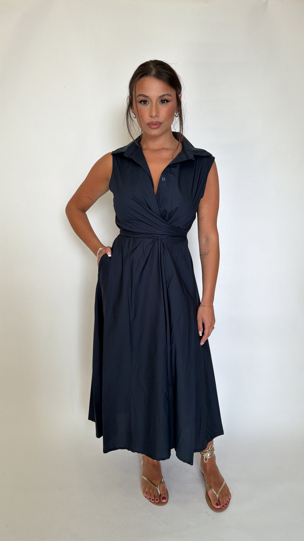 Vestito midi in cotone