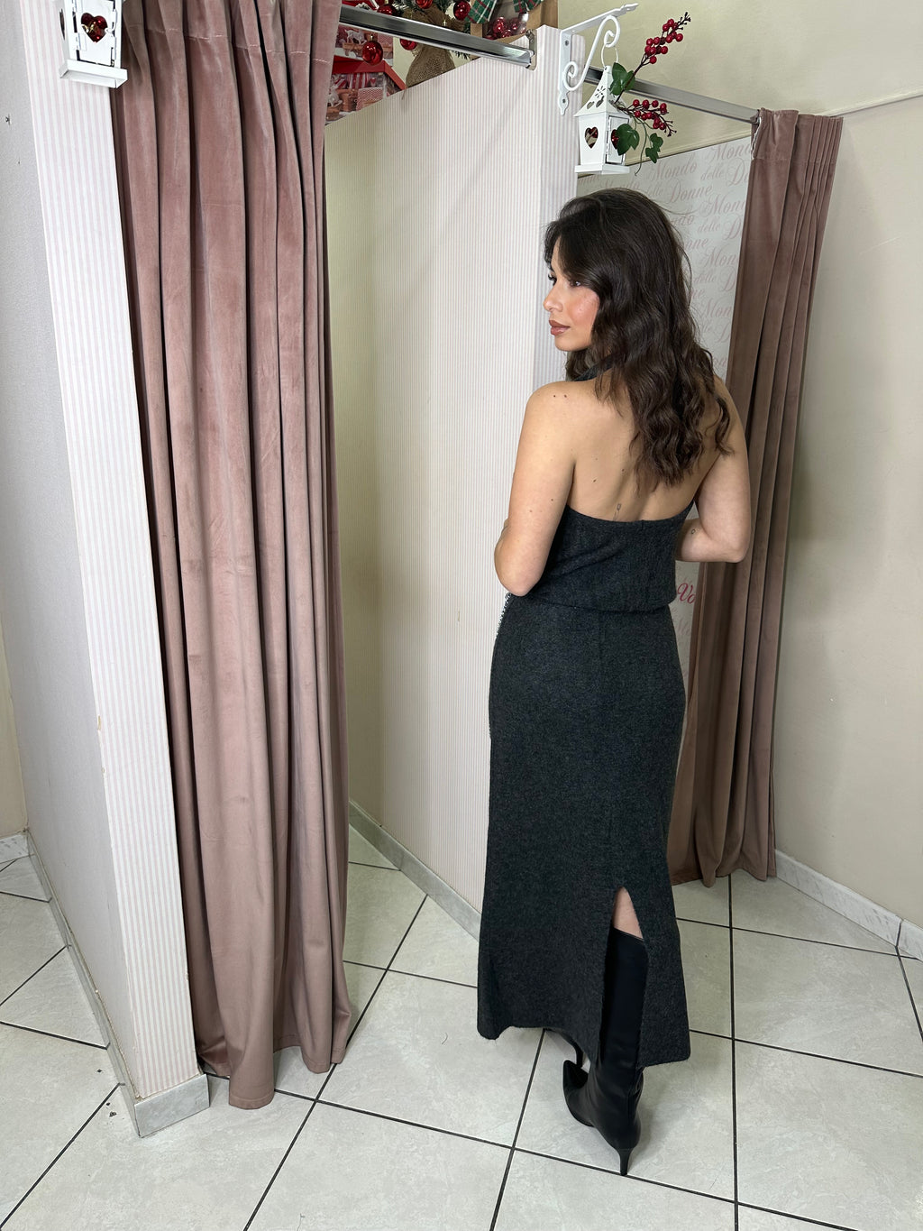 Coord set gonna e top in lana