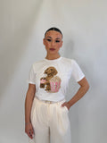 T shirt con stampa bassotto
