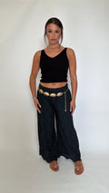Pantaloni coulotte ricamati traforati