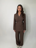 Tailleur gessato Tilde marrone