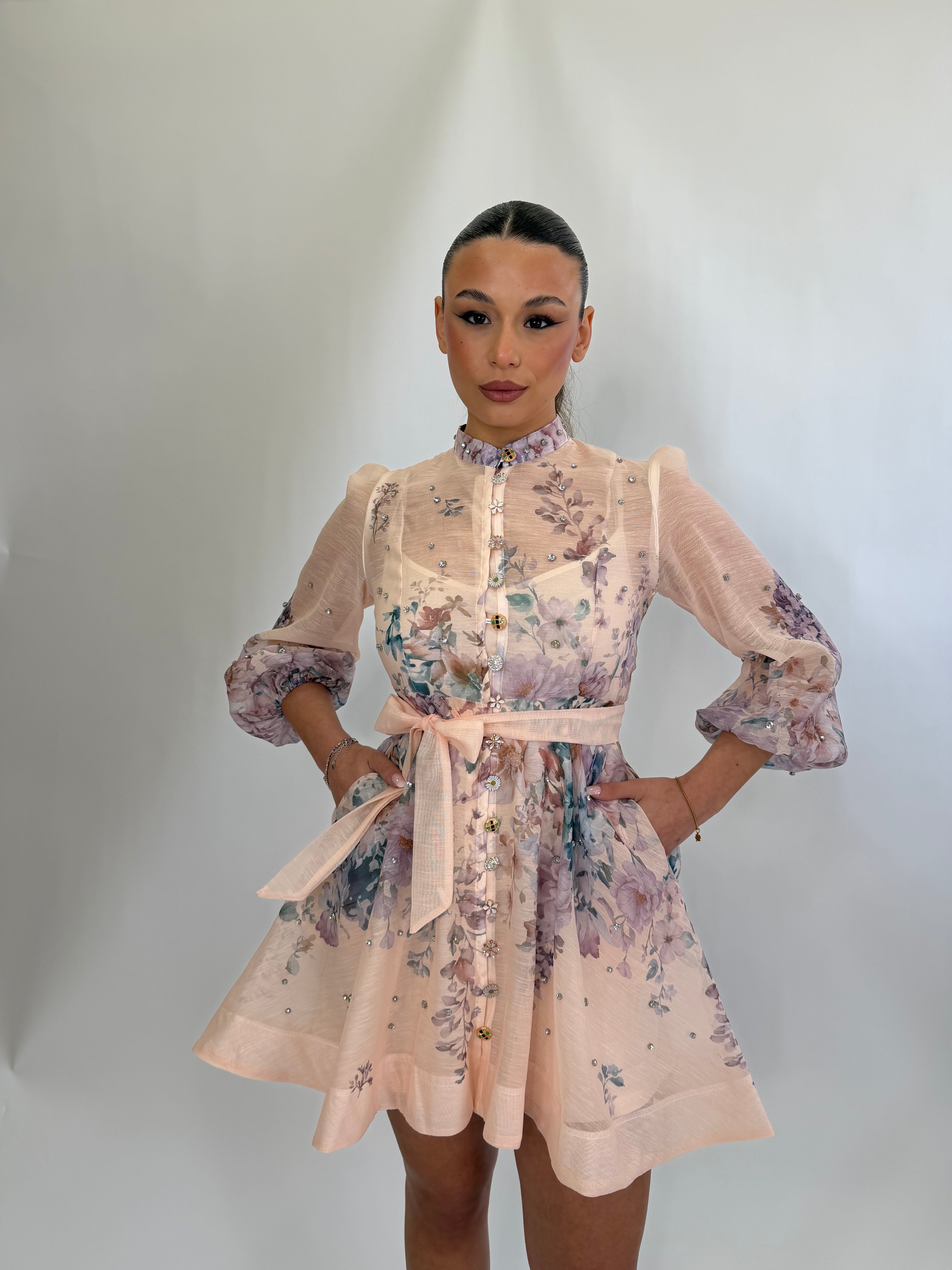 Vestito Ginevra con bottoni gioiello