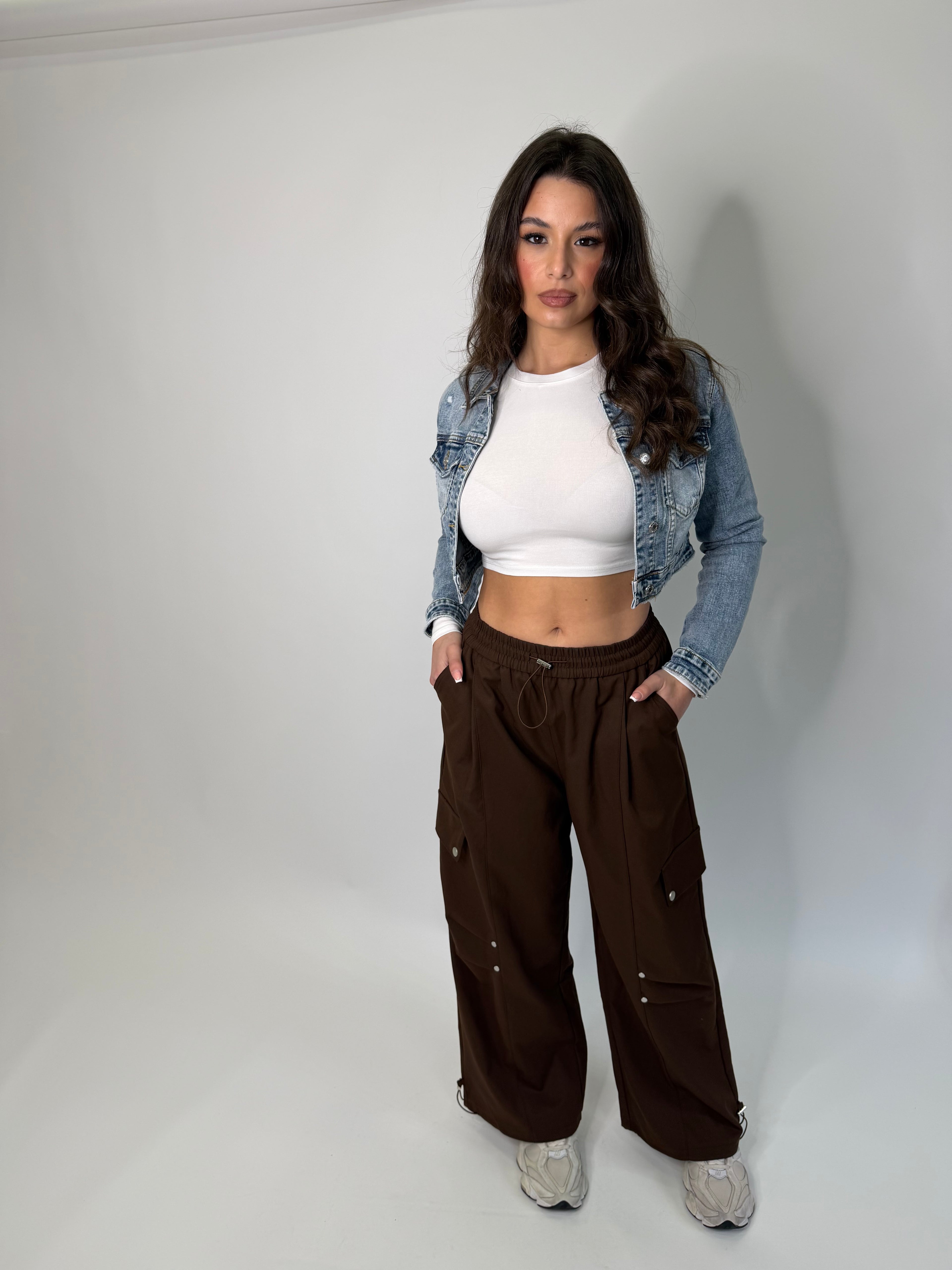 Pantalone cargo marrone