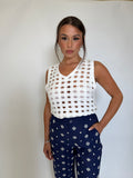 Maglia traforata in cotone