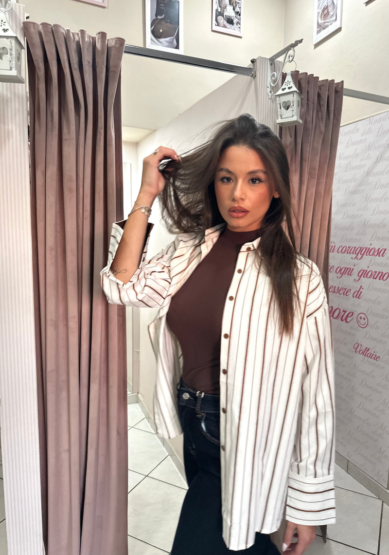 Camicia in cotone a righe