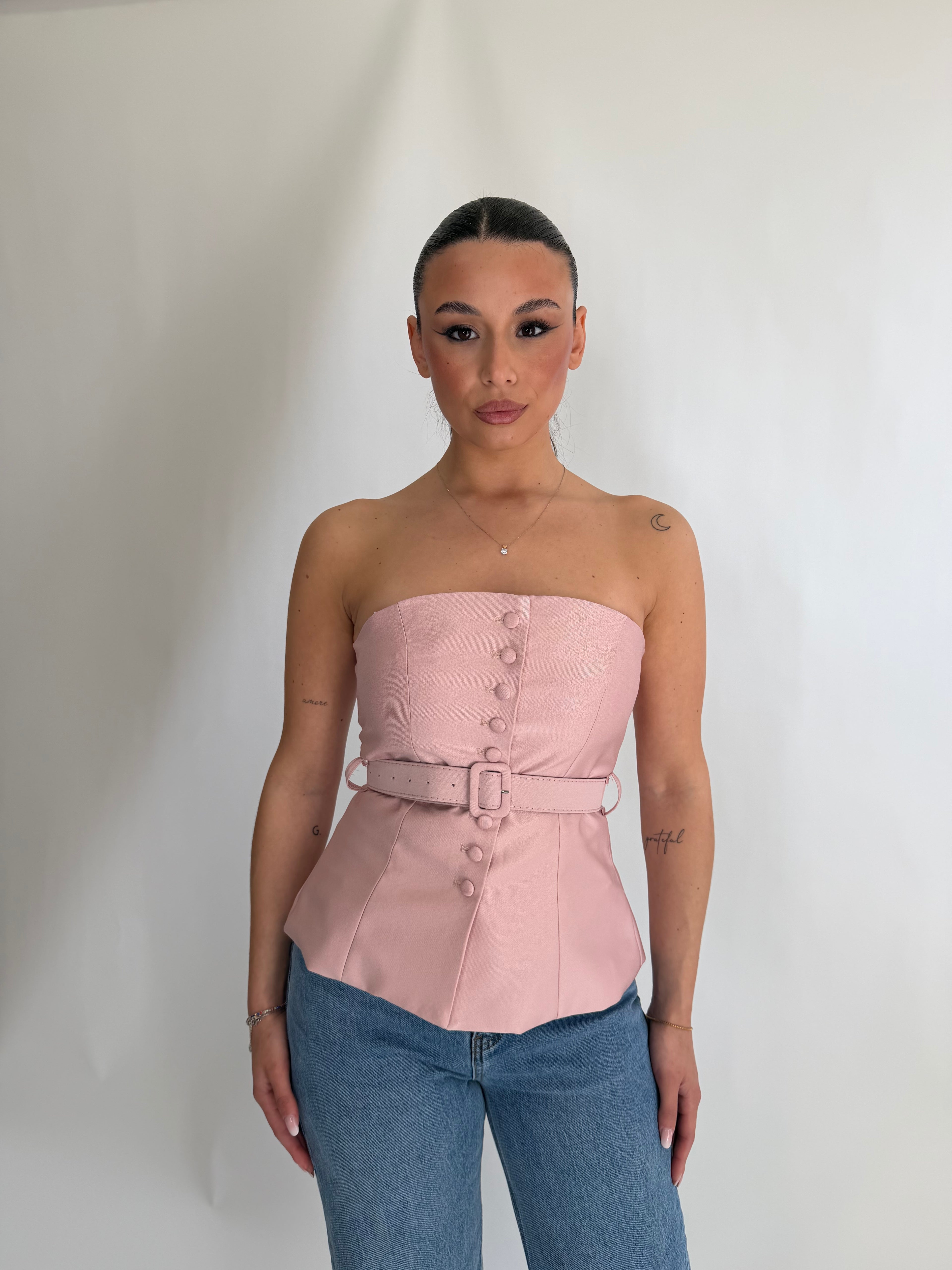 Top bustier  con bottoni