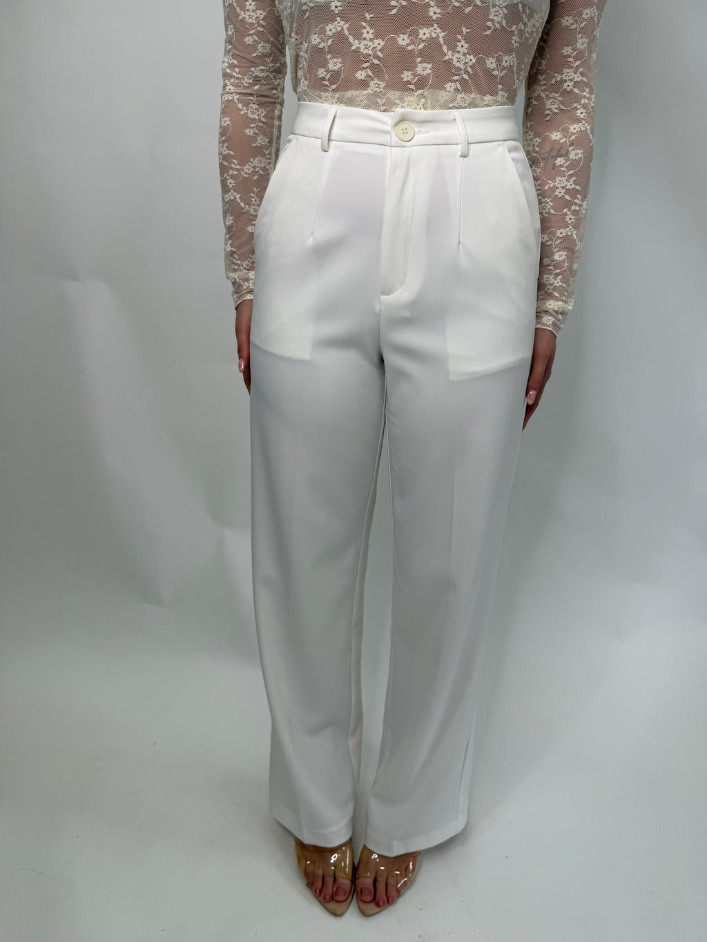 Pantaloni city bianco