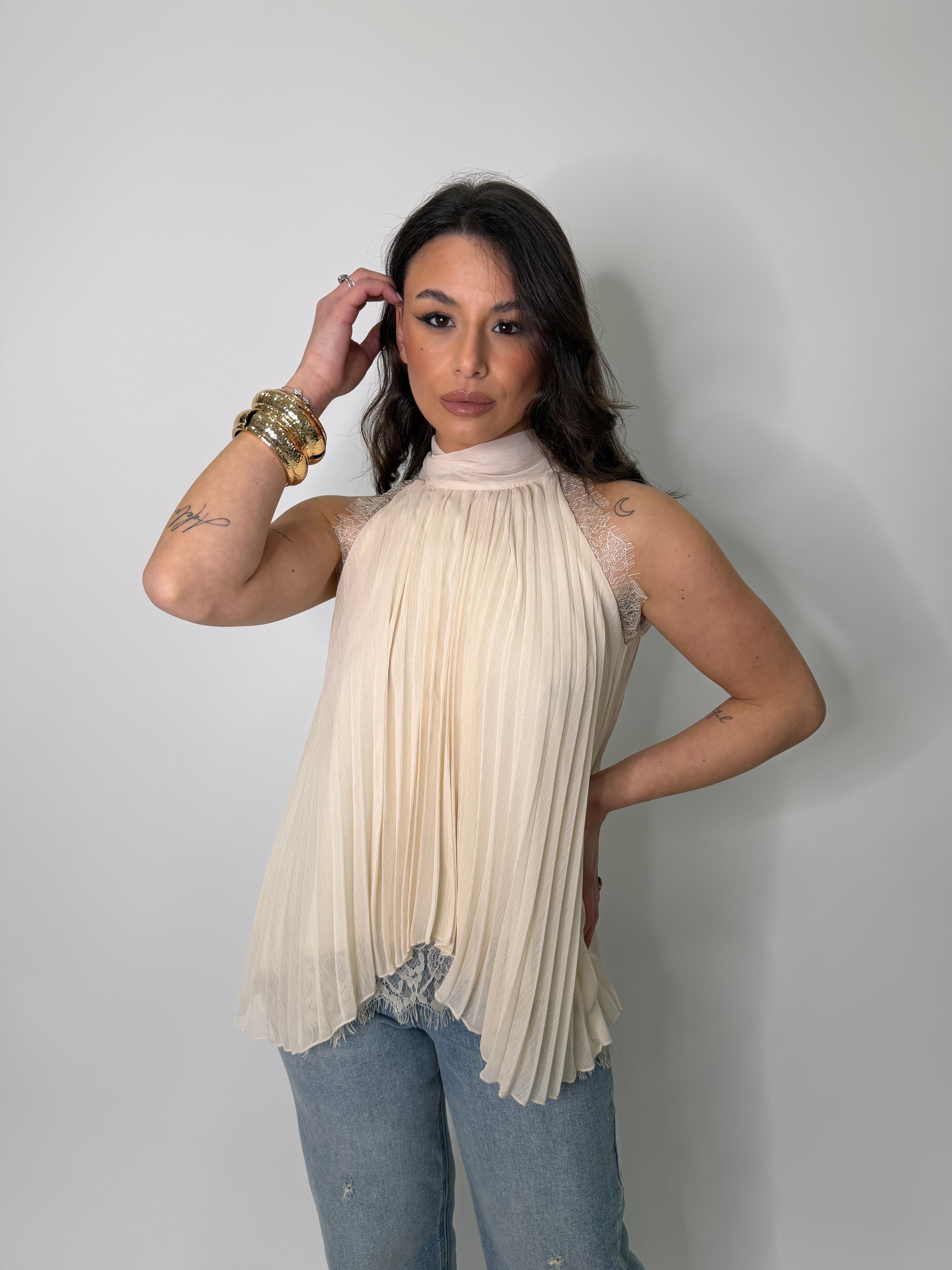 Blusa Ivonne plisettata