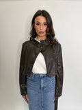 Giacca simil pelle marrone 9021