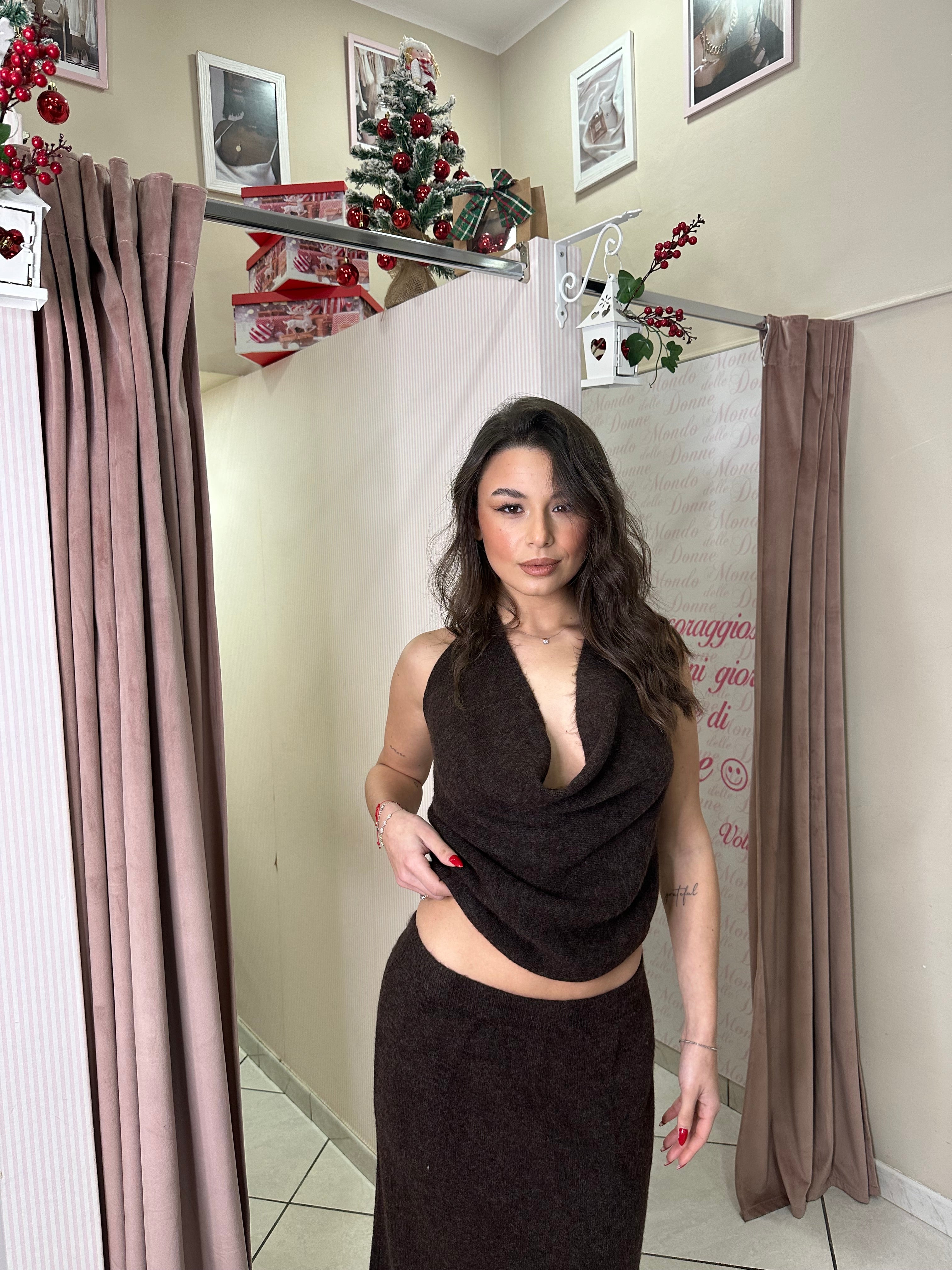 Coord set gonna e top in lana