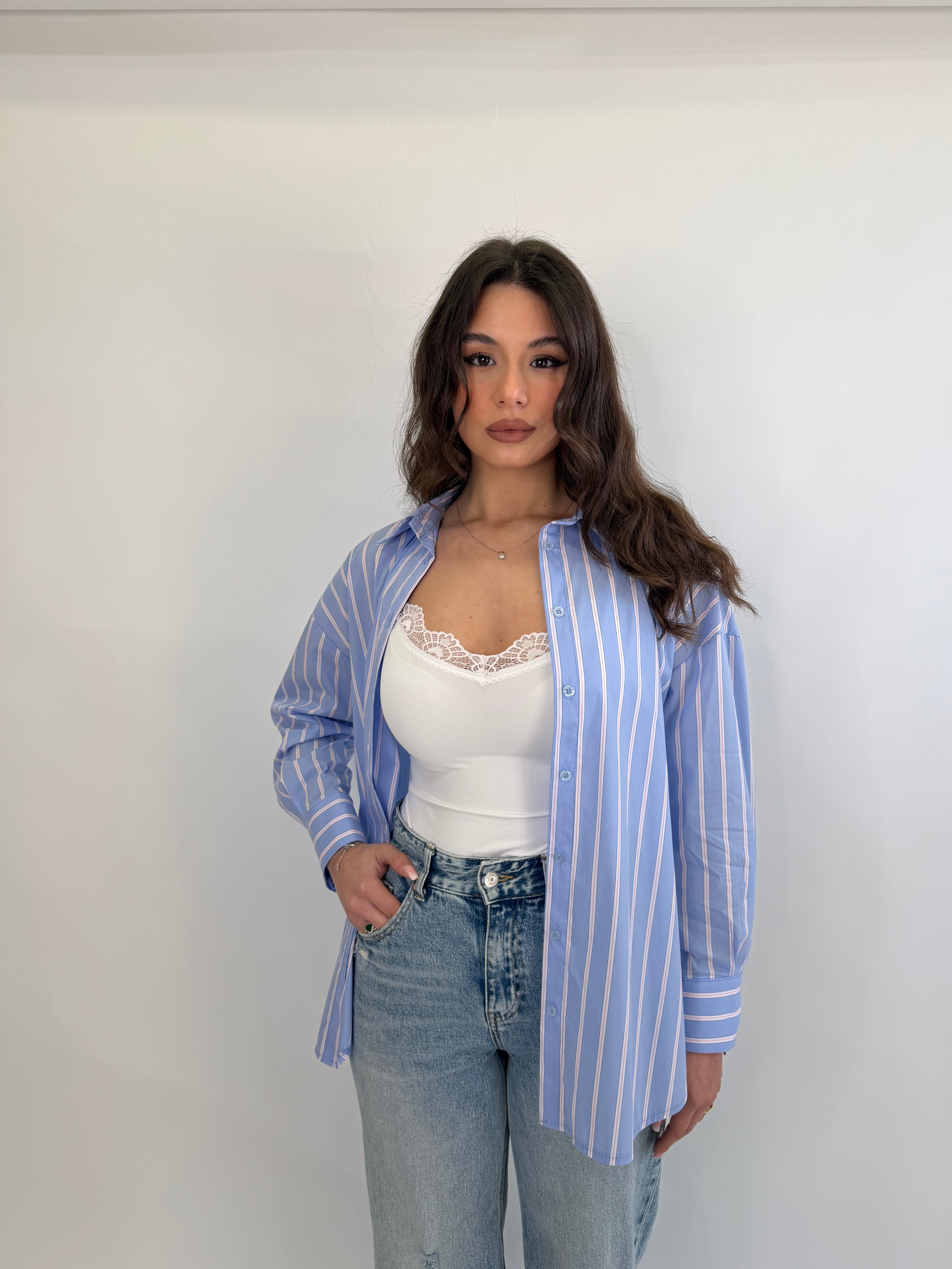 Camicia basic a righe