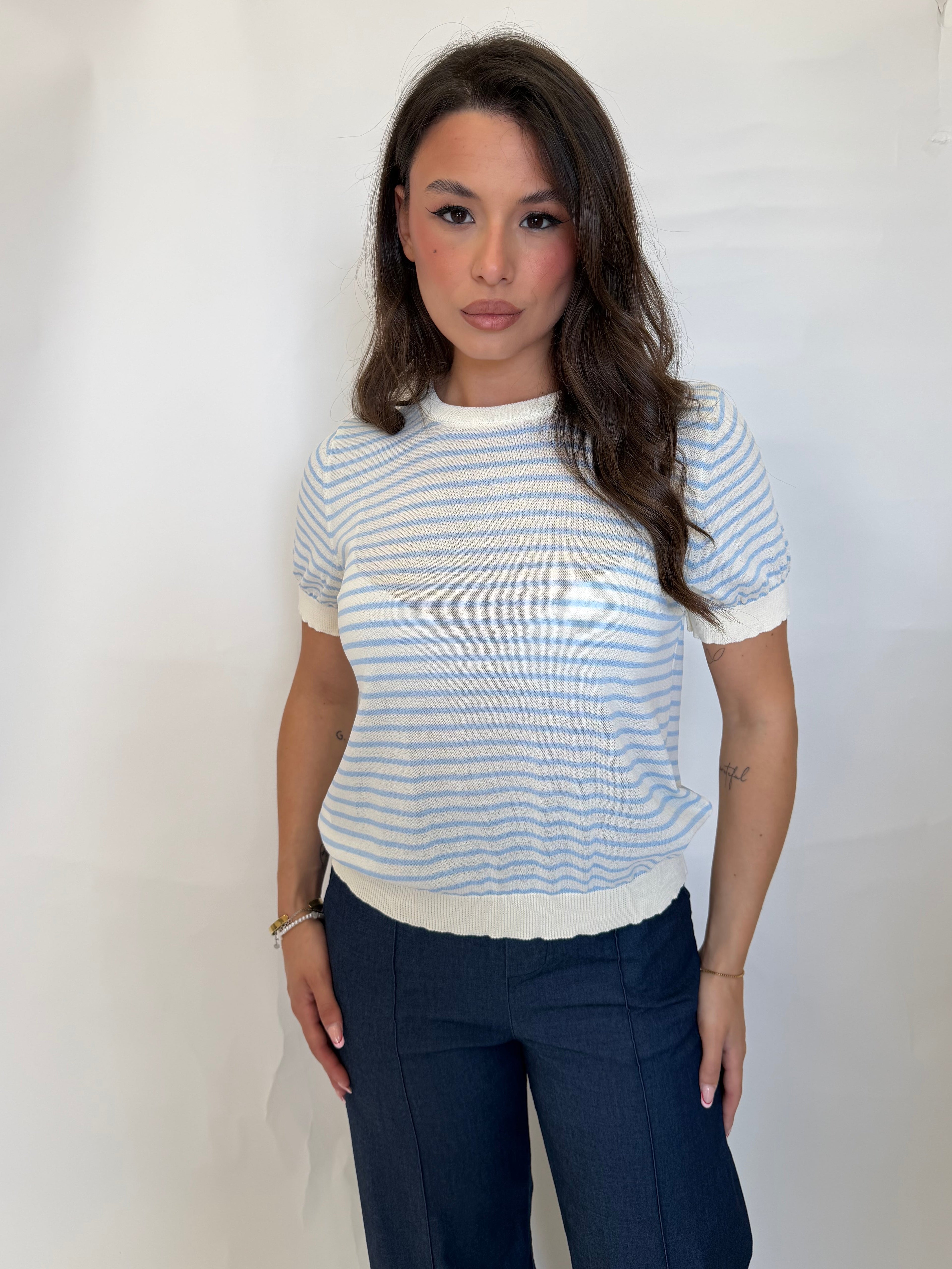 Maglia in filo Carla a righe