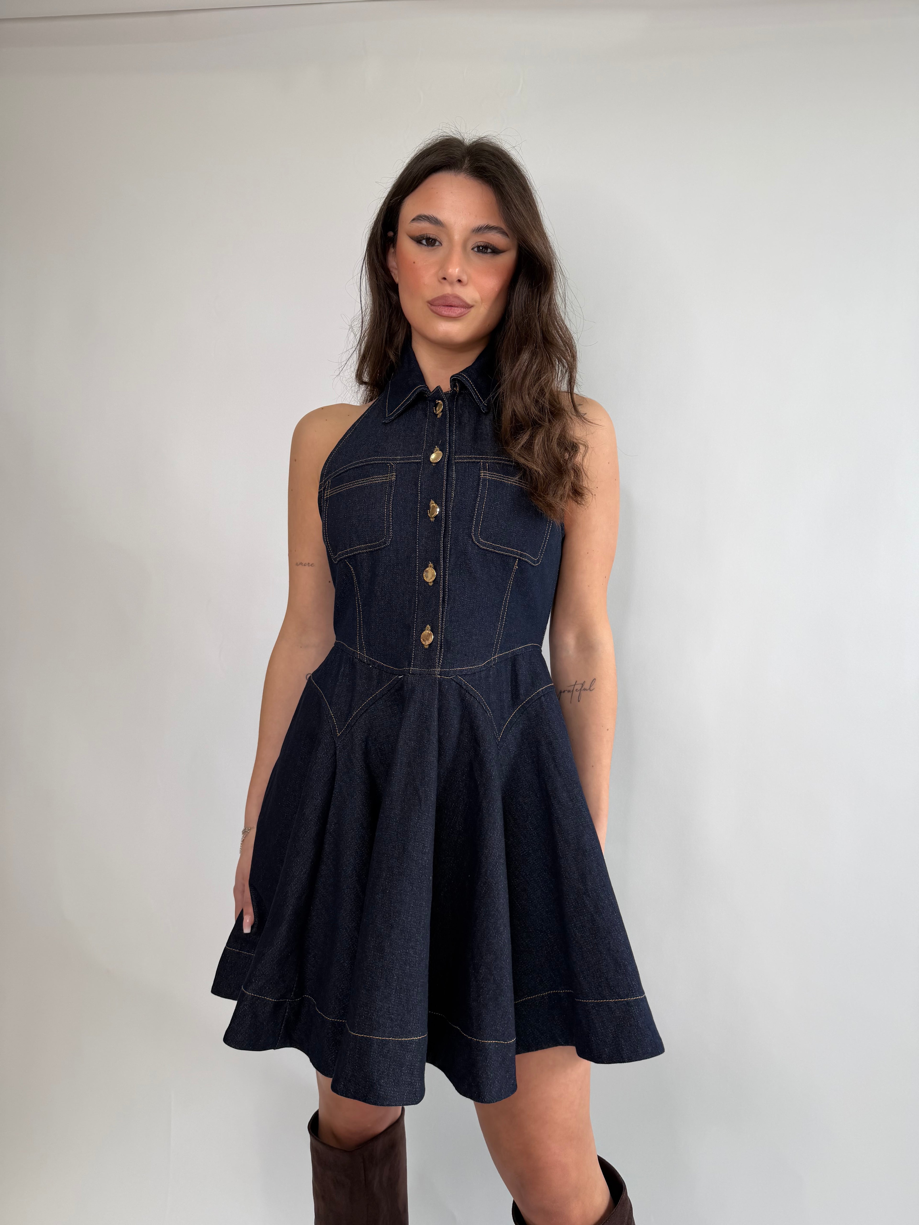 Vestito denim scuro