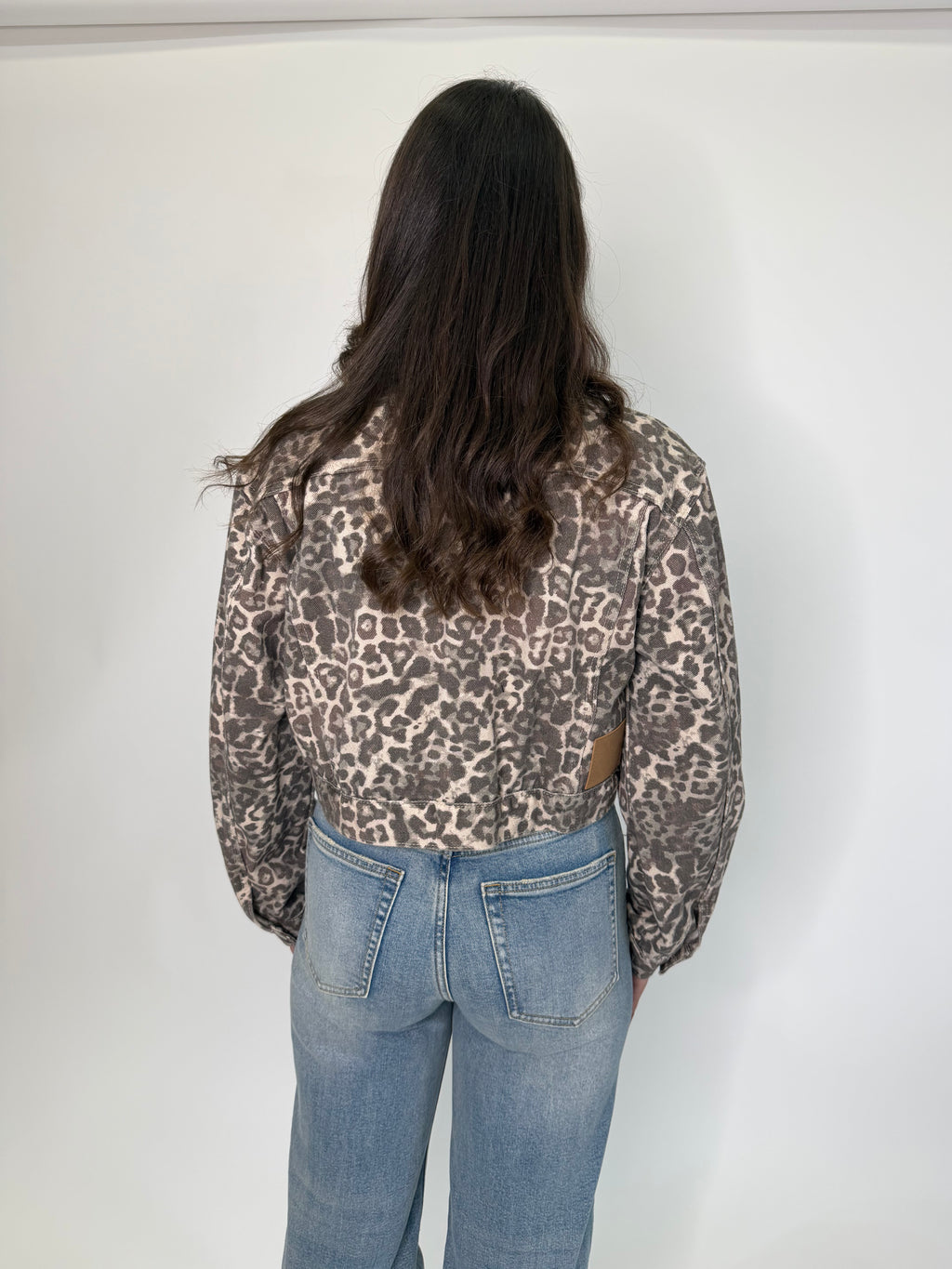 Giacca di jeans Leopard