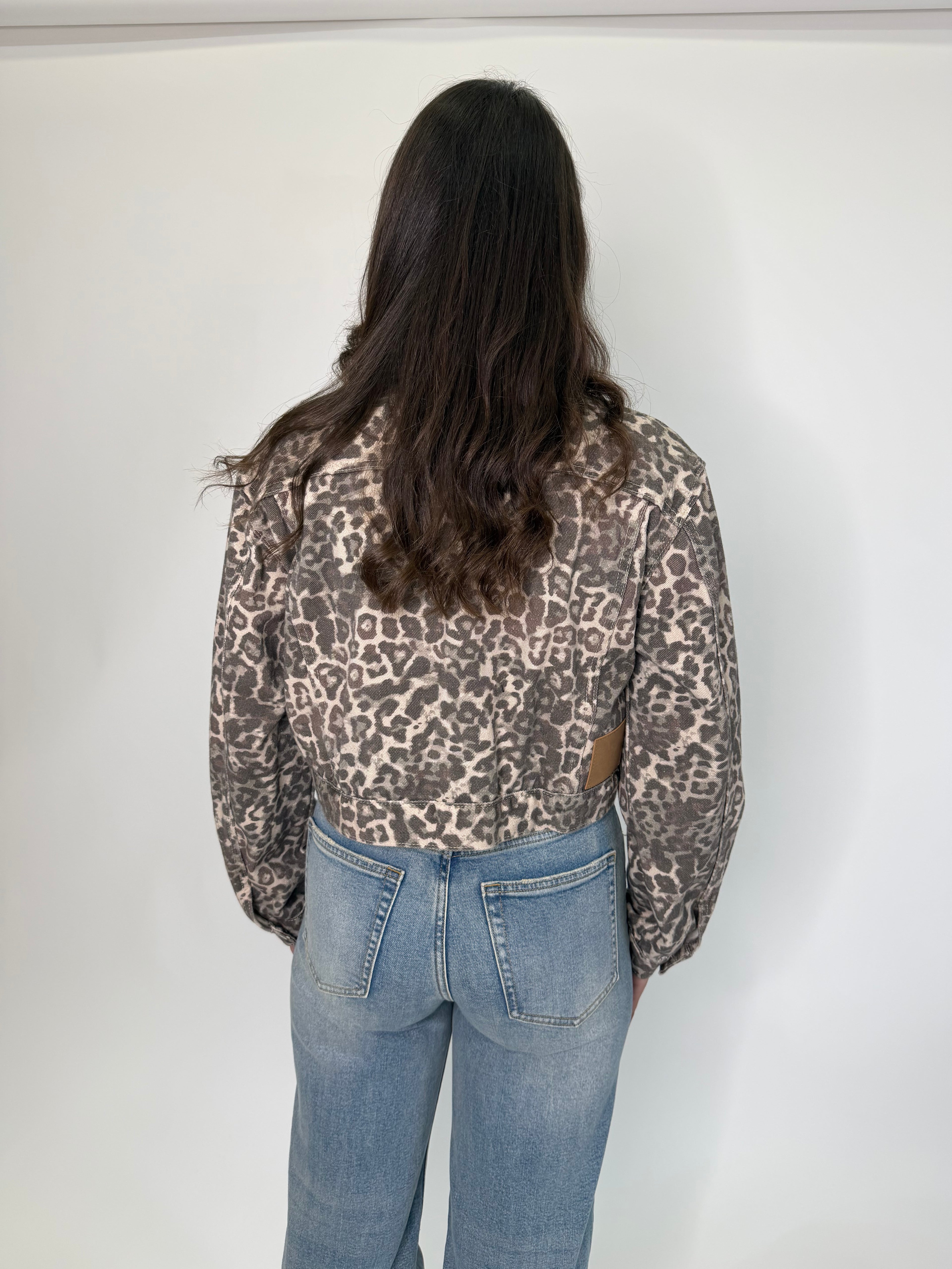 Giacca di jeans Leopard