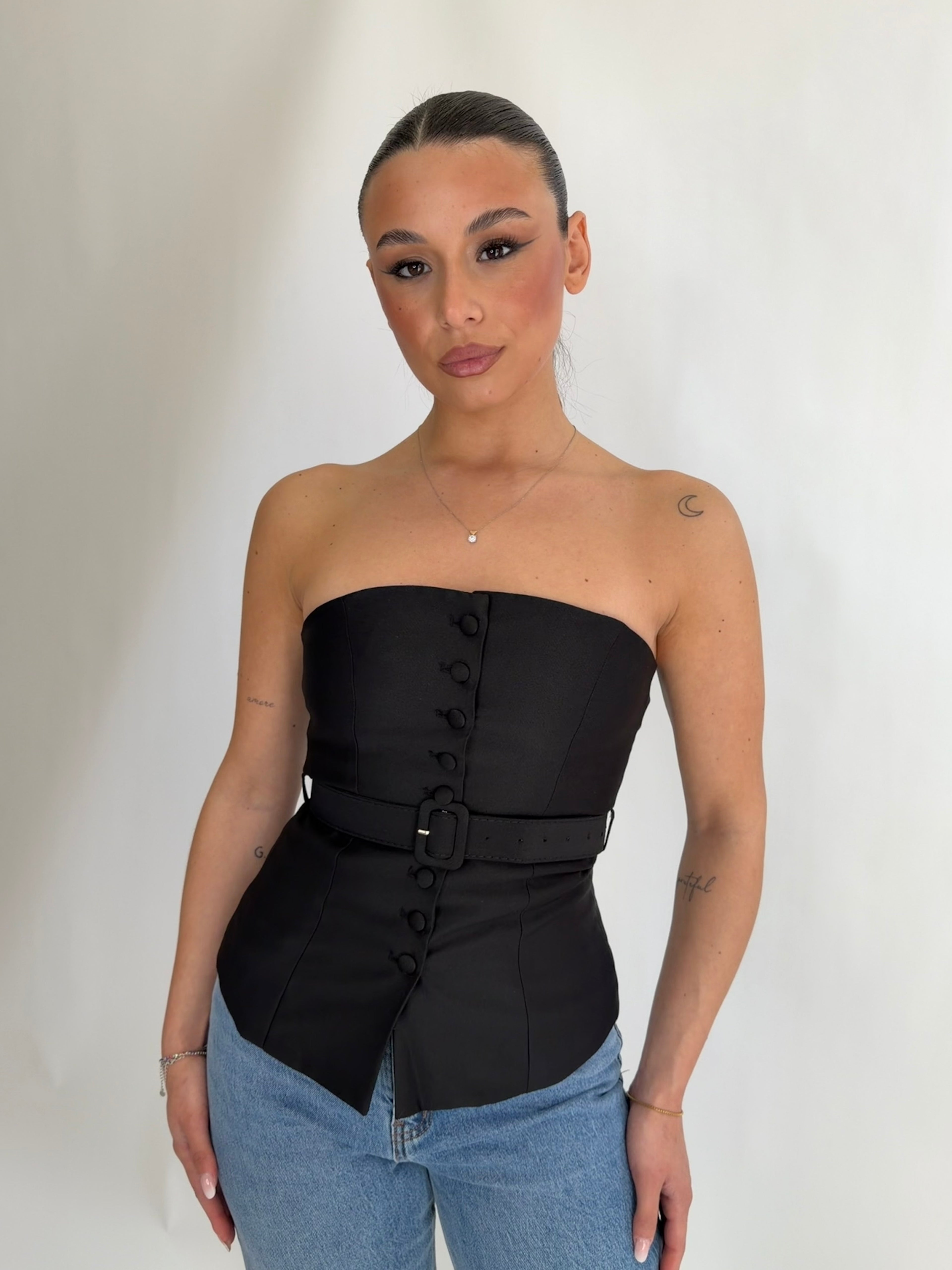 Top bustier  con bottoni