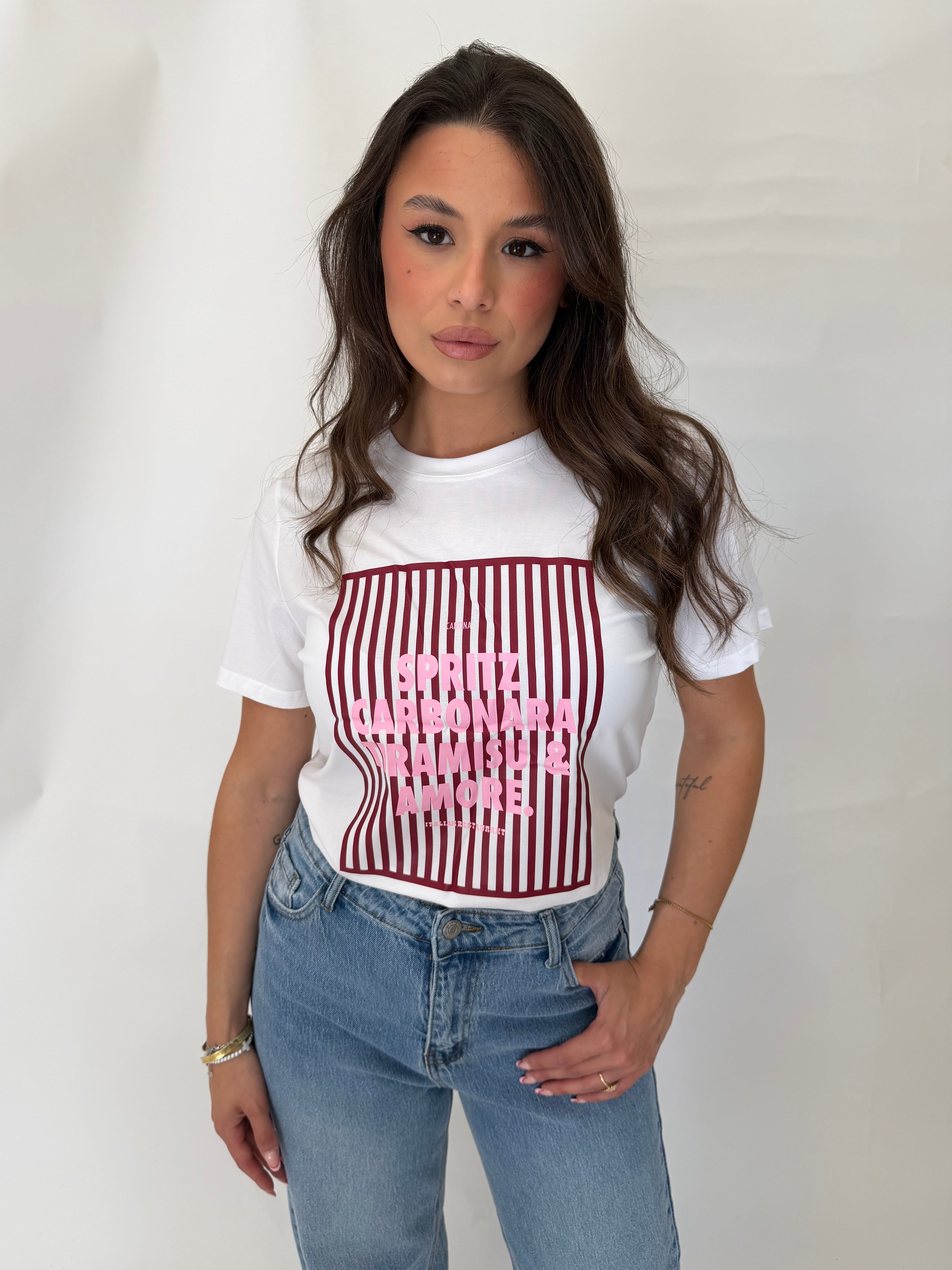 T shirt  “spritz, carbonara, amore & tiramisù”