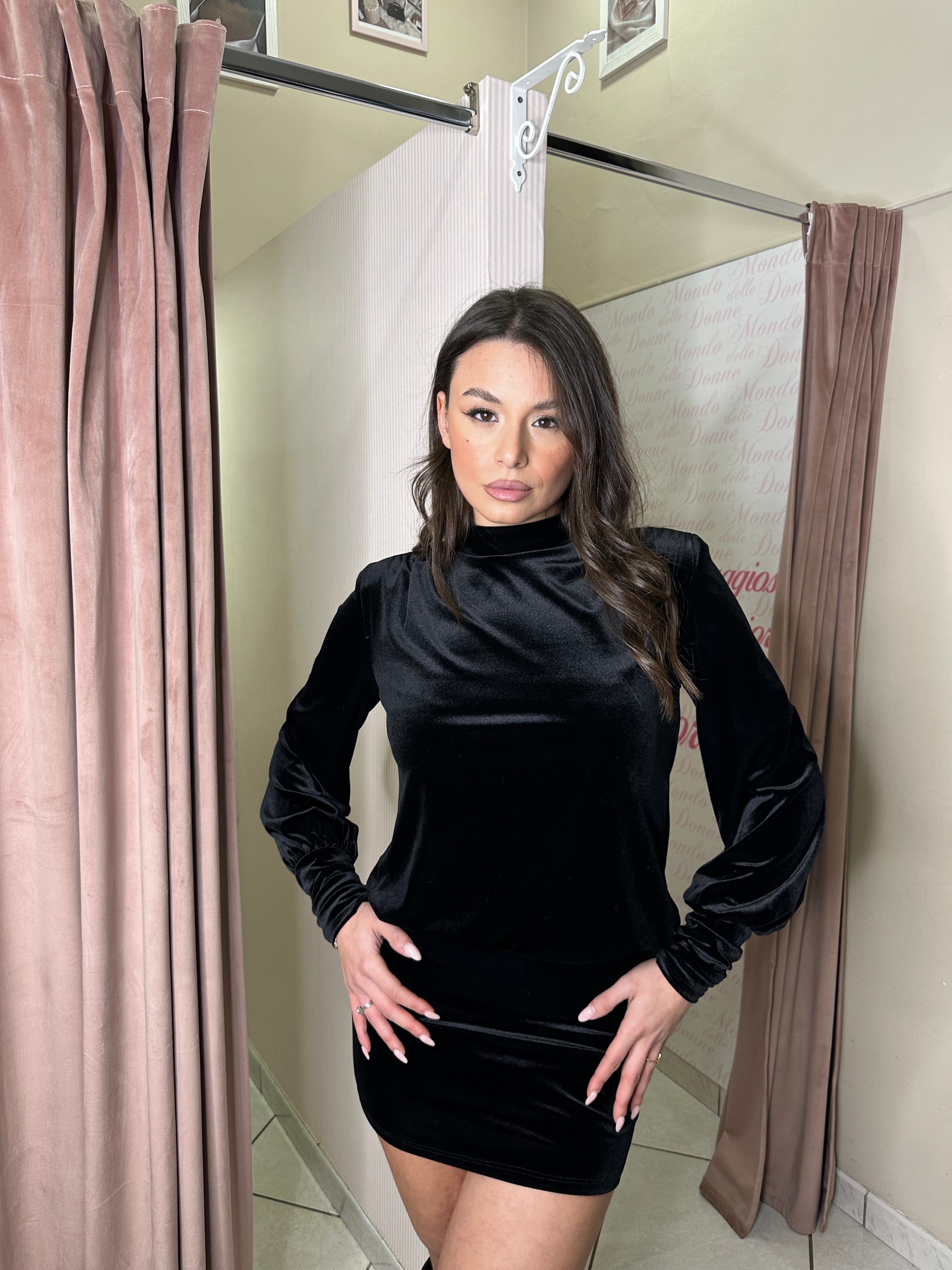 Vestito corto velluto