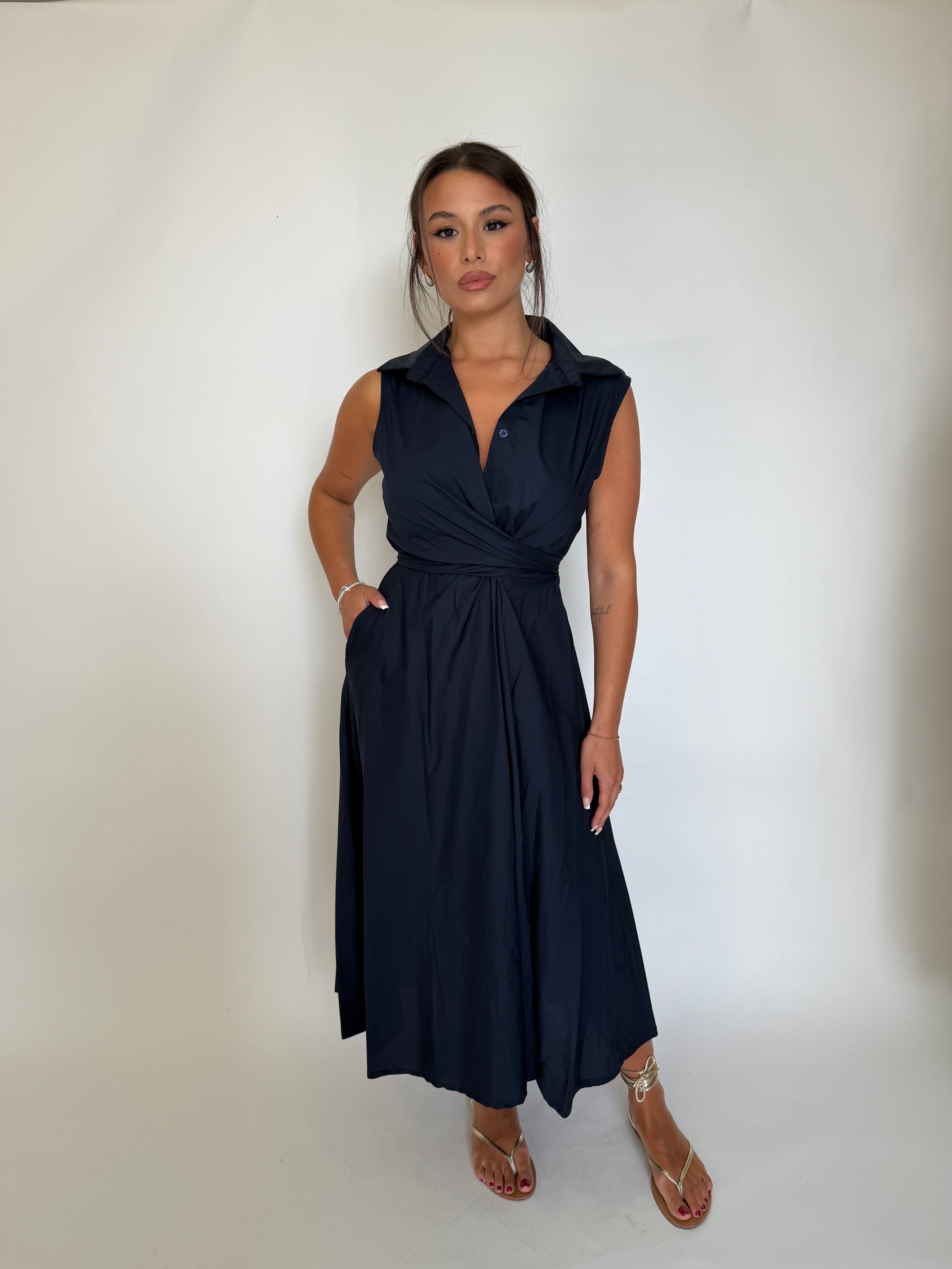 Vestito midi in cotone