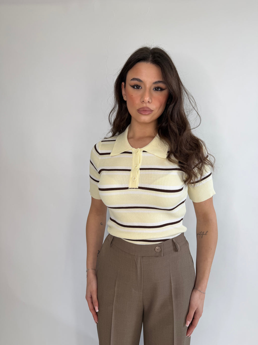 Maglia polo a righe