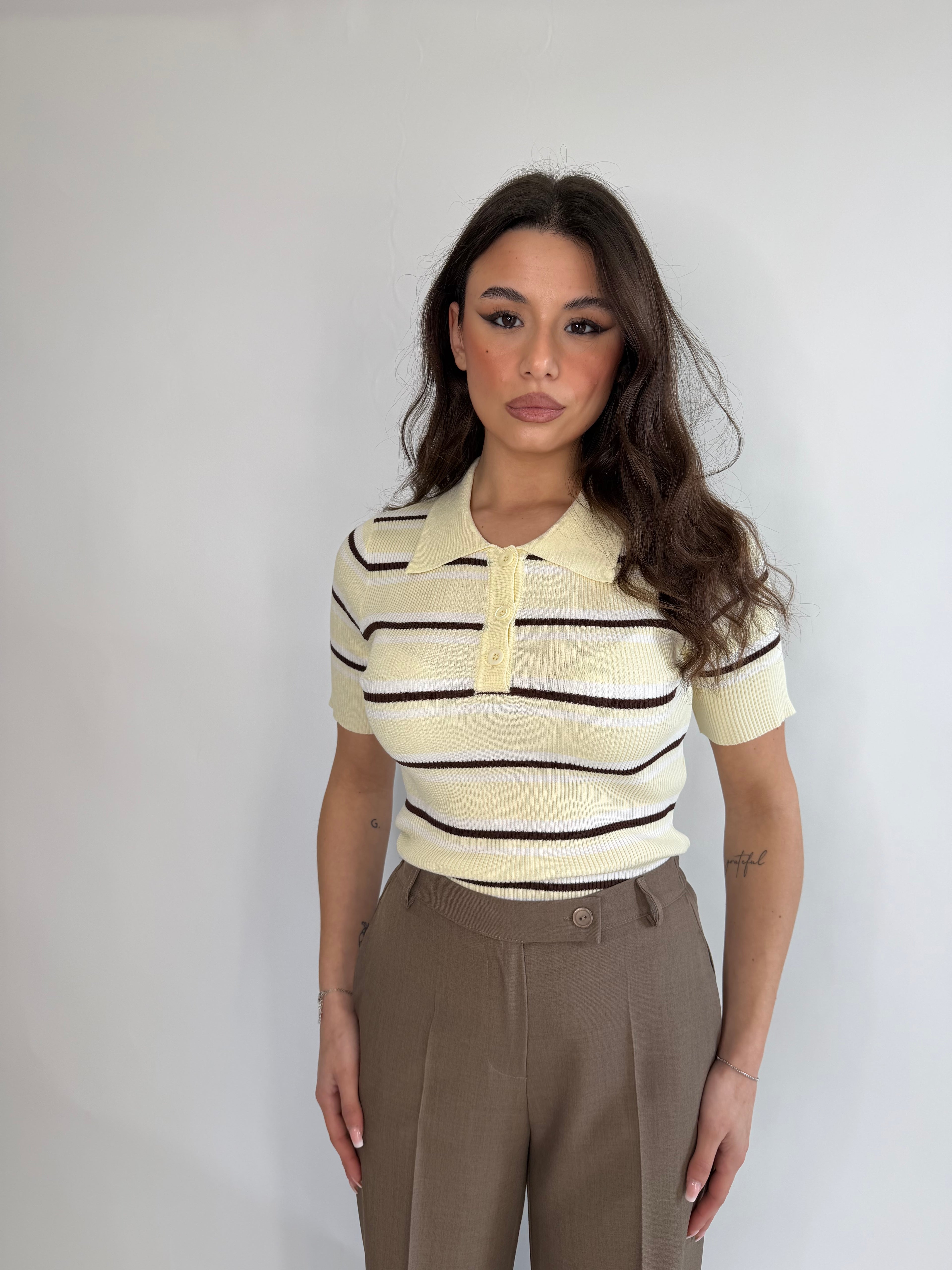 Maglia polo a righe
