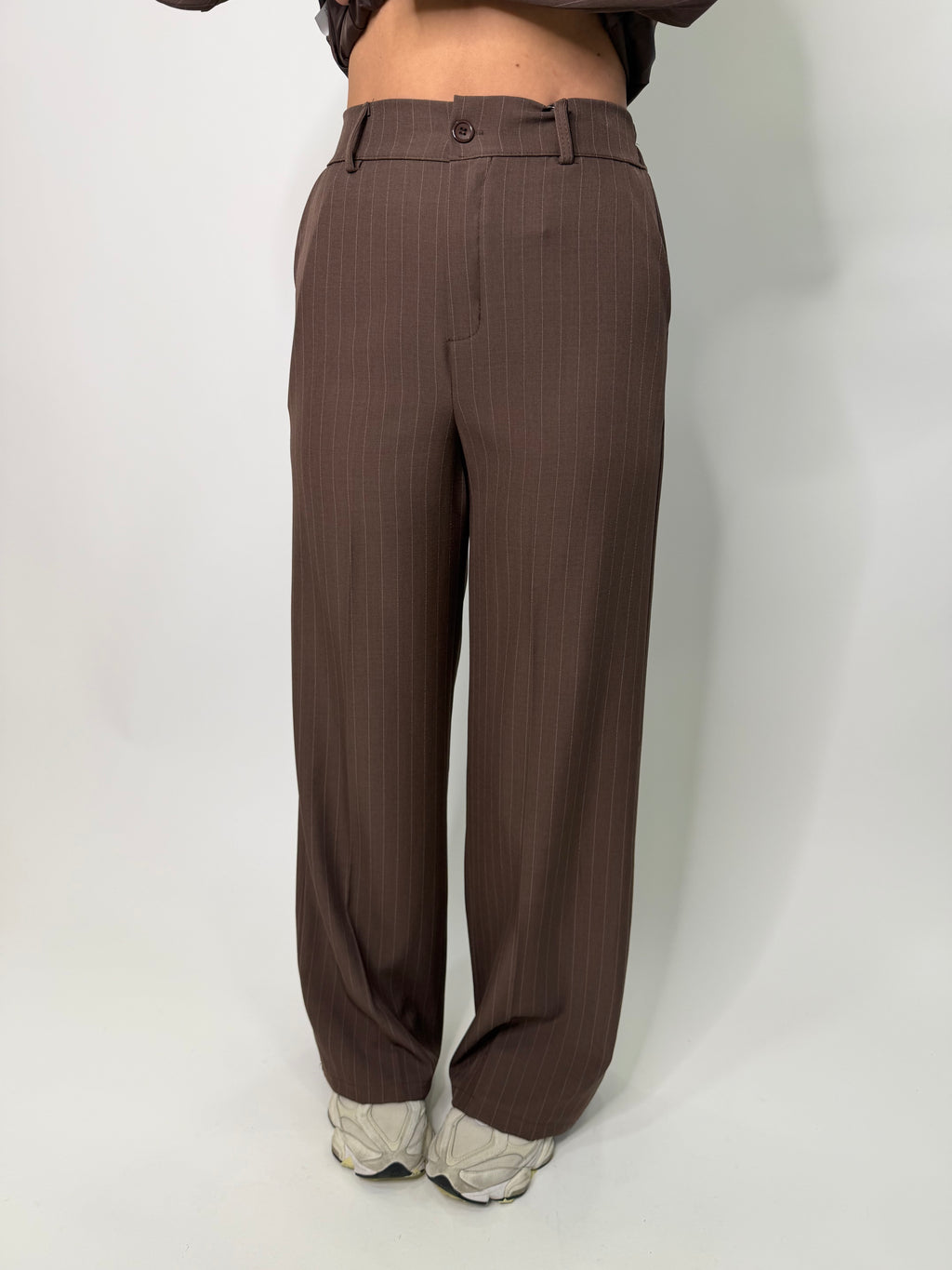 Tailleur gessato Tilde marrone