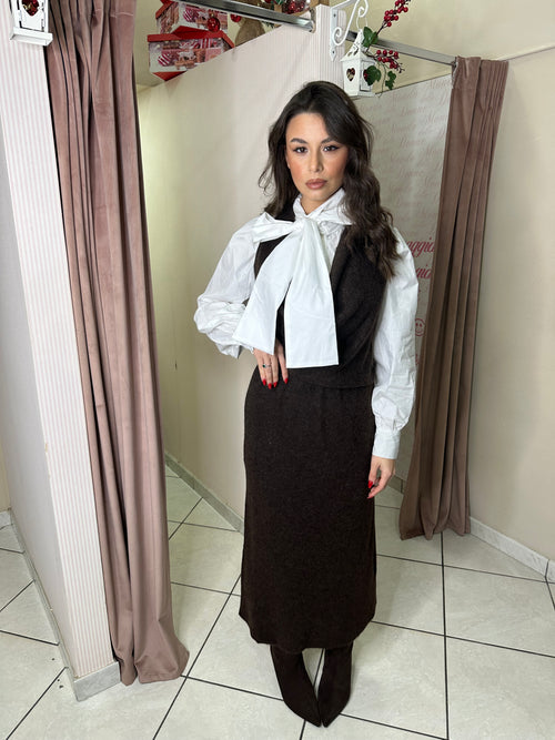 Coord set gonna e top in lana