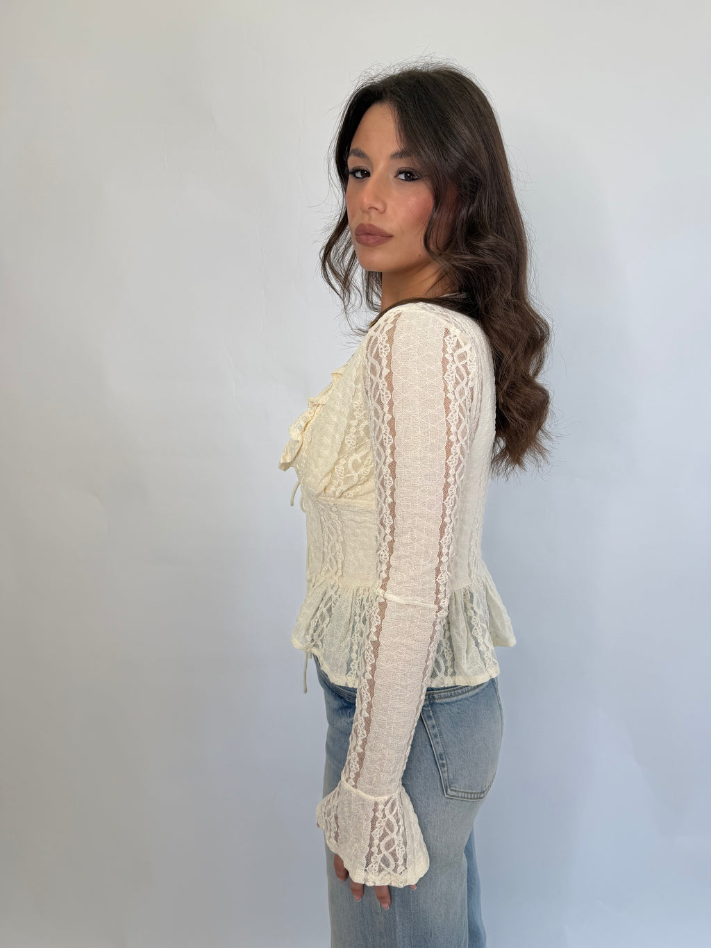 Maglia con laccetti in pizzo