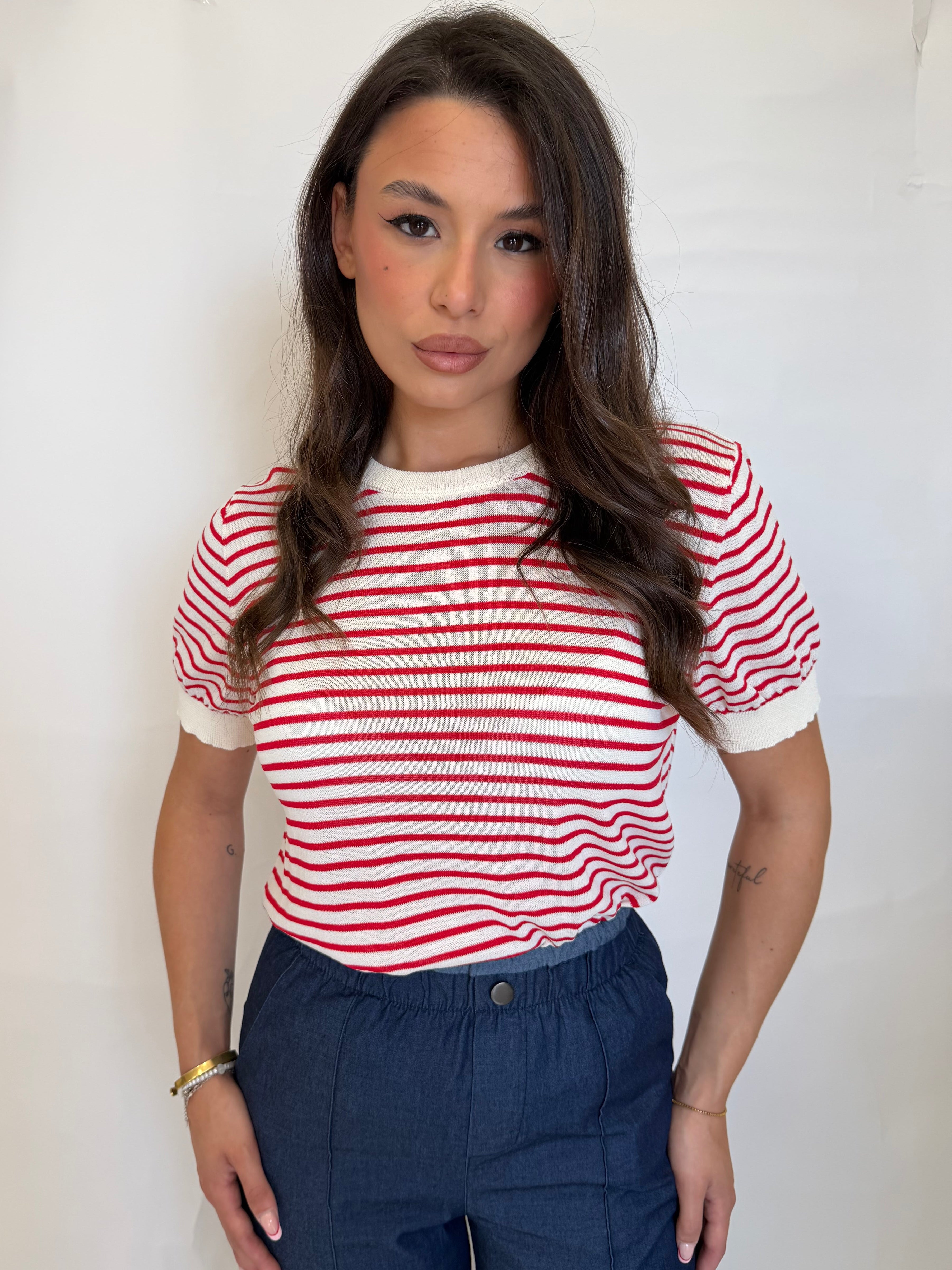 Maglia in filo Carla a righe