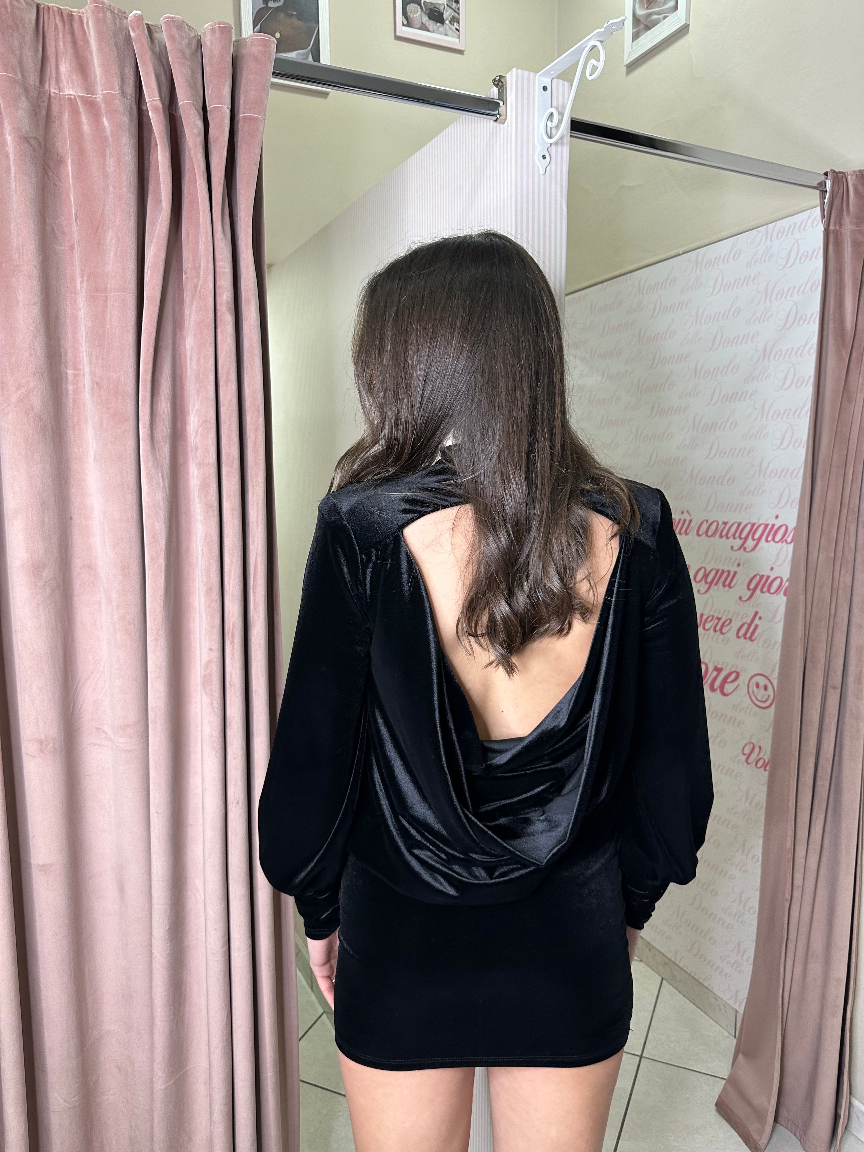 Vestito corto velluto