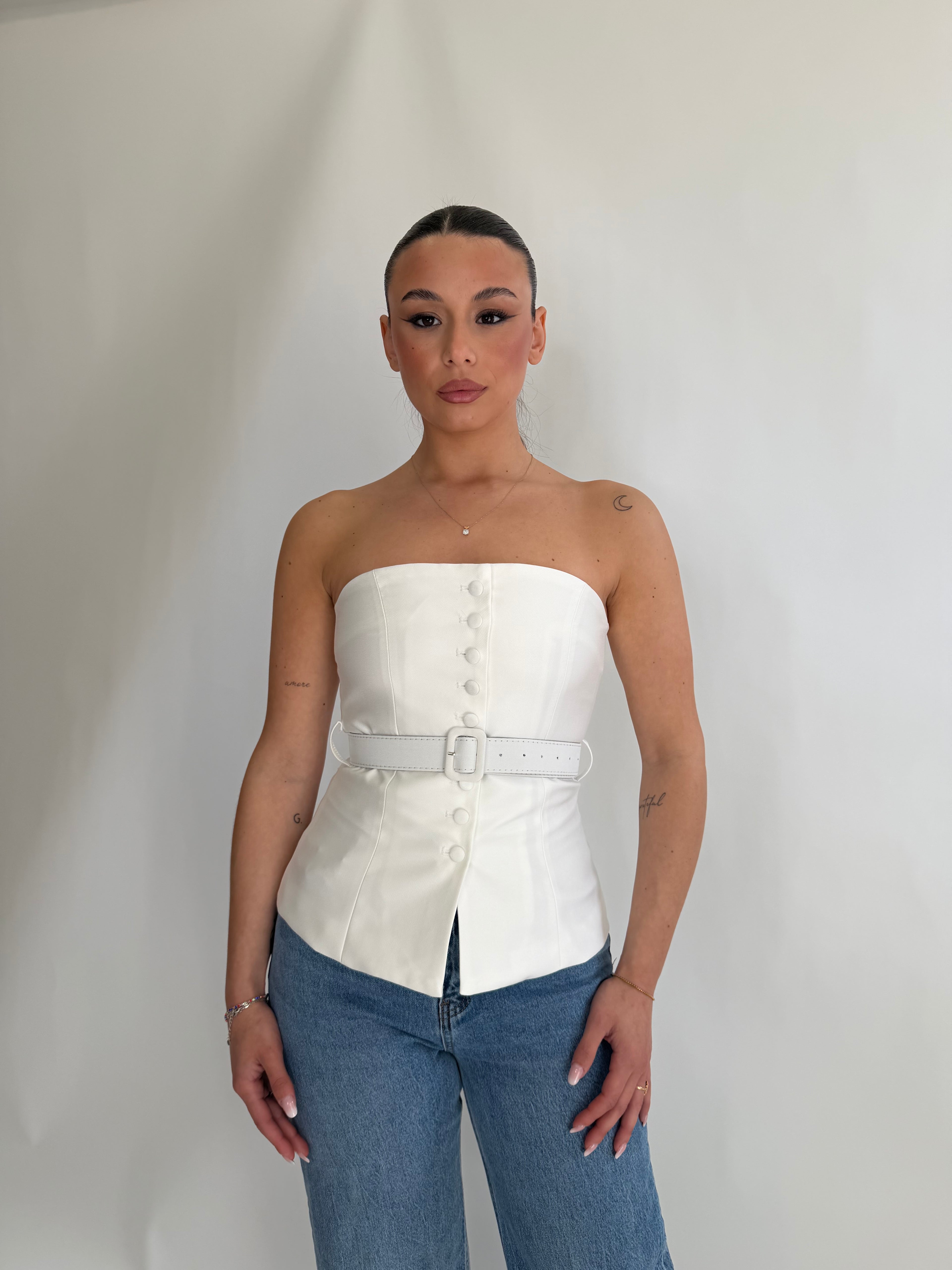 Top bustier  con bottoni
