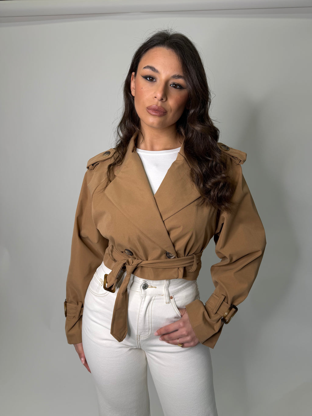 Trench corto Anastasia cammello