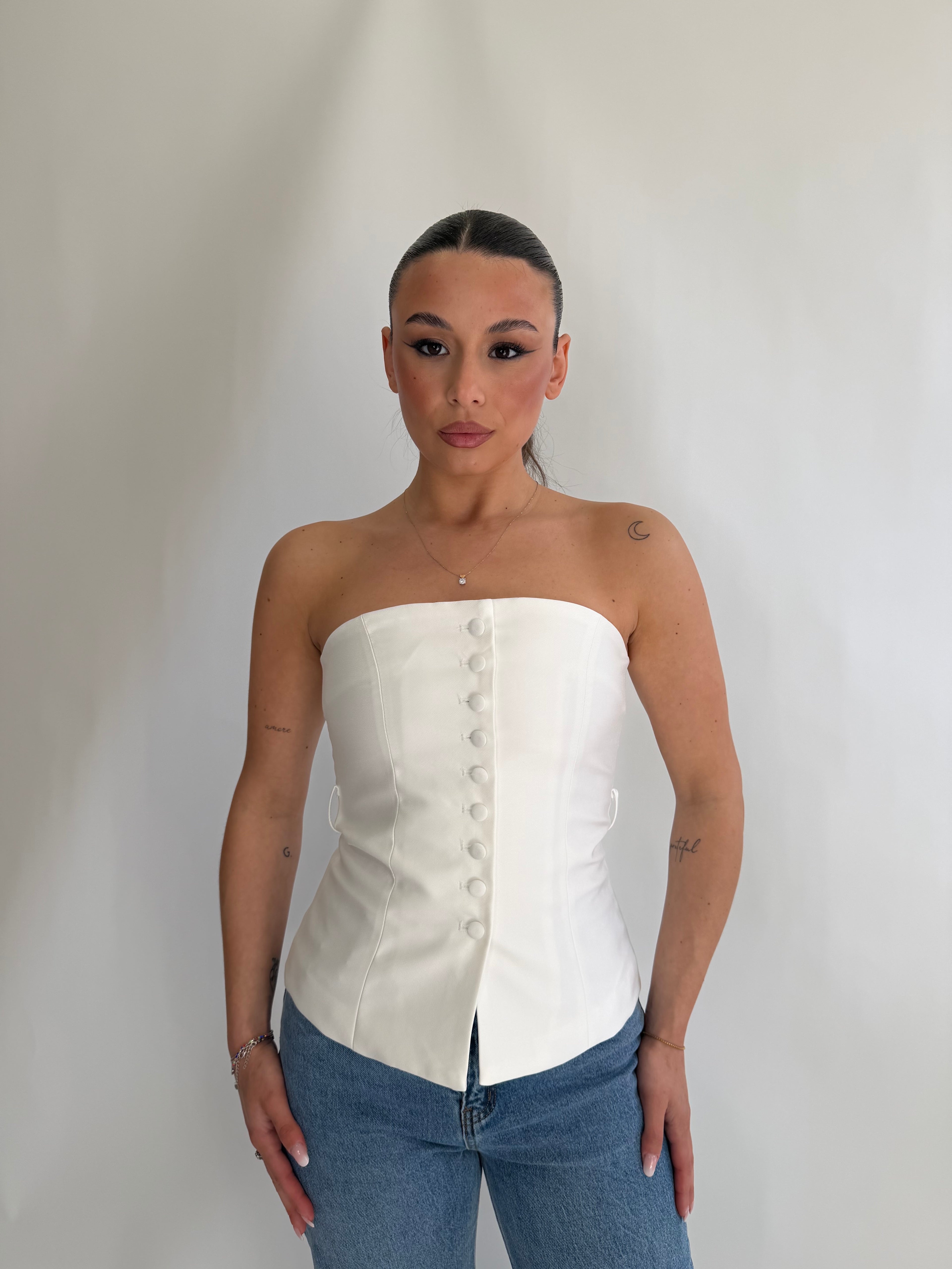 Top bustier  con bottoni