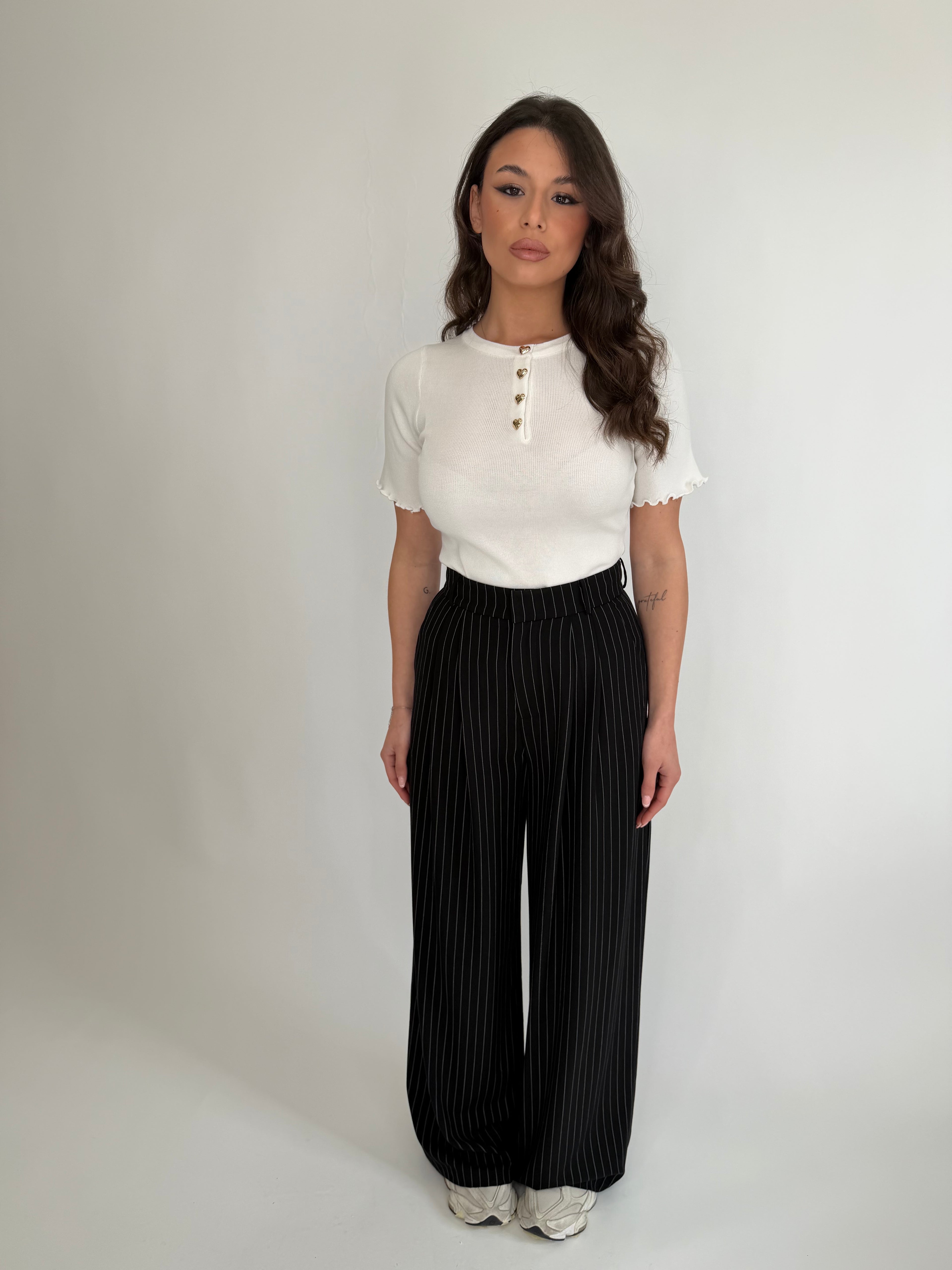Pantaloni gessati Lumina