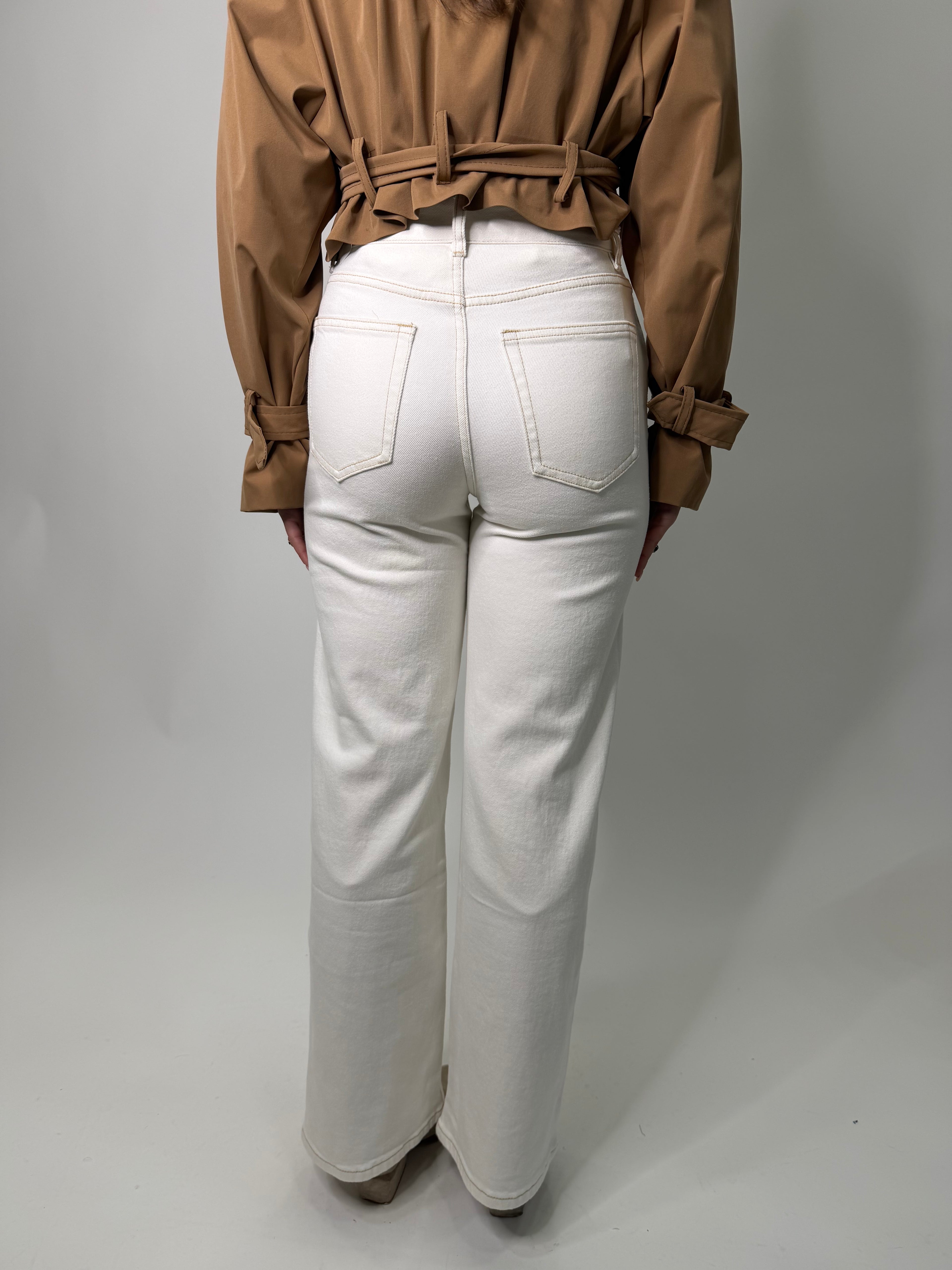 Jeans wide leg bianco