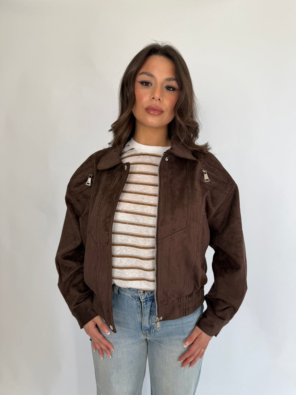 T shirt semi velata a righe