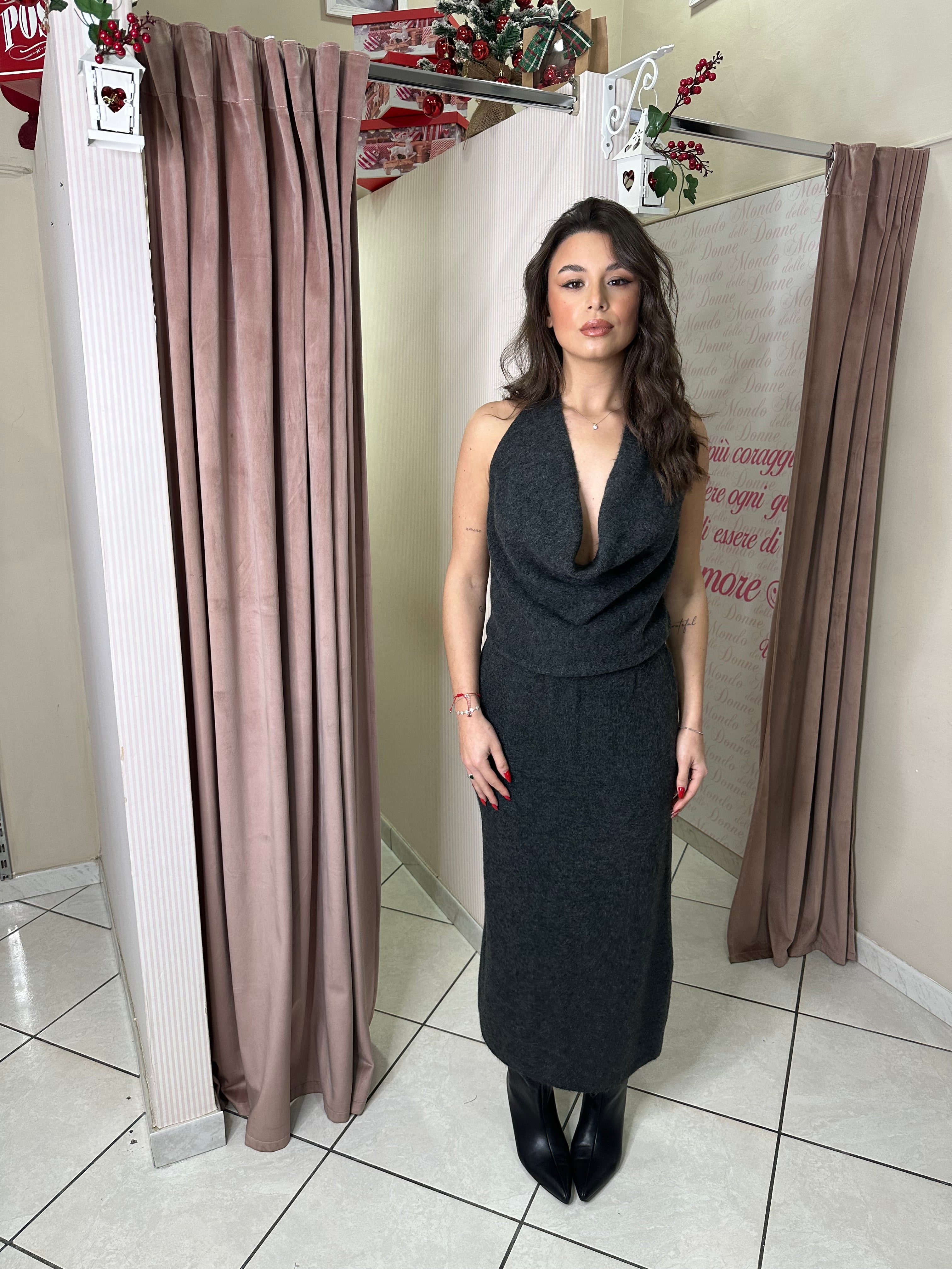 Coord set gonna e top in lana